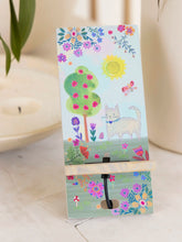 Wooden Phone Stand - Light Blue Cat