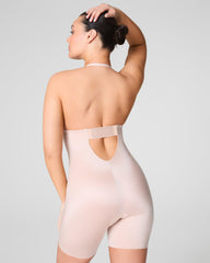 SPANXshape™ Suit Your Fancy Plunge Low-Back Mid-Thigh Bodysuit | Champagne Beige