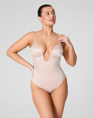 SPANXshape™ Suit Your Fancy Plunge Low-Back Thong Bodysuit | Champagne Beige