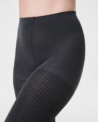 SPANXshape™ Rib Knit Shorty Tights | Charcoal Heather Cozy Rib