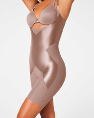 SPANXshape™ Satin-X™ Open-Bust Mid-Thigh Bodysuit | Cafe Au Lait