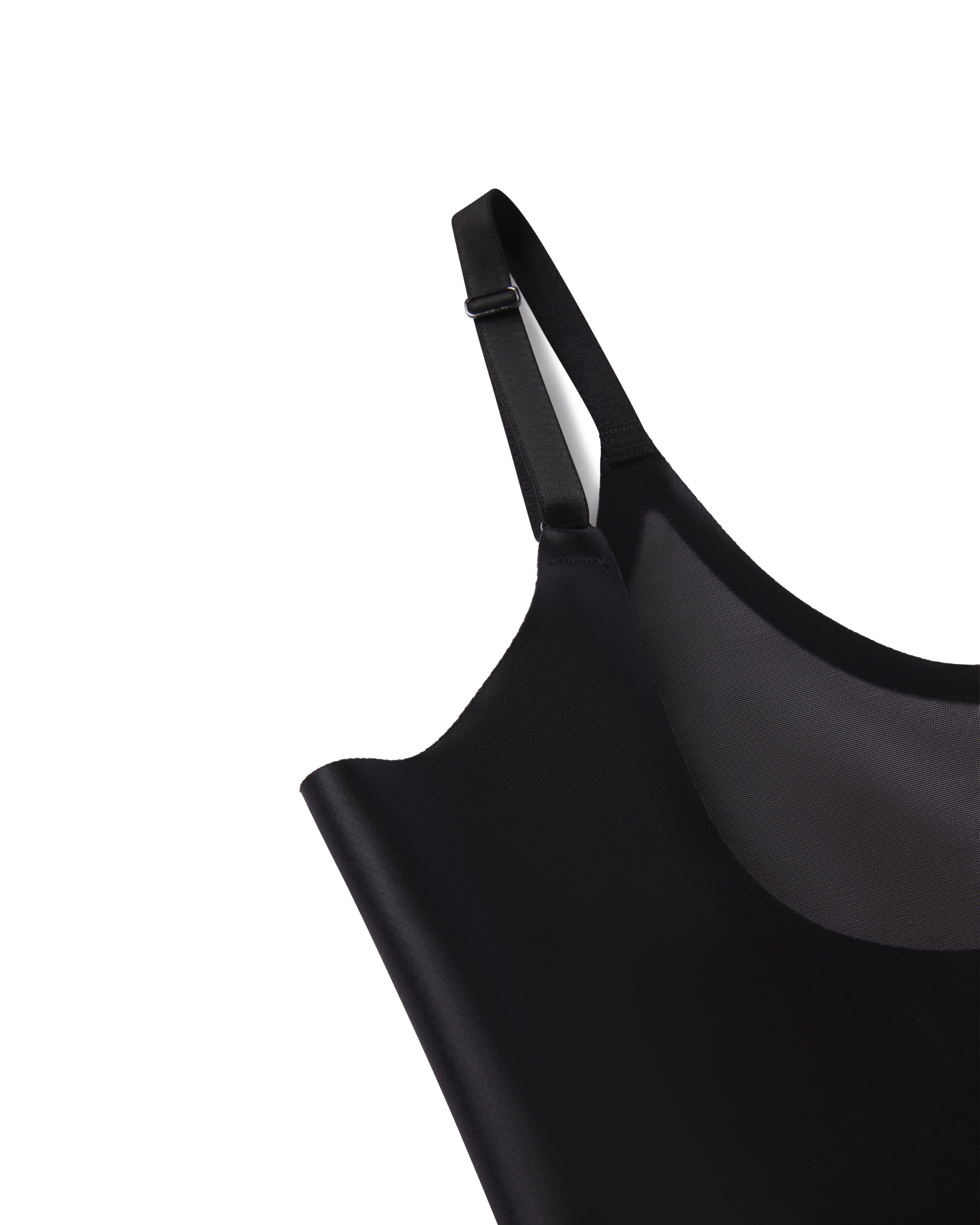 SPANXshape™ Satin-X™ Open-Bust Mid-Thigh Bodysuit | Very Black