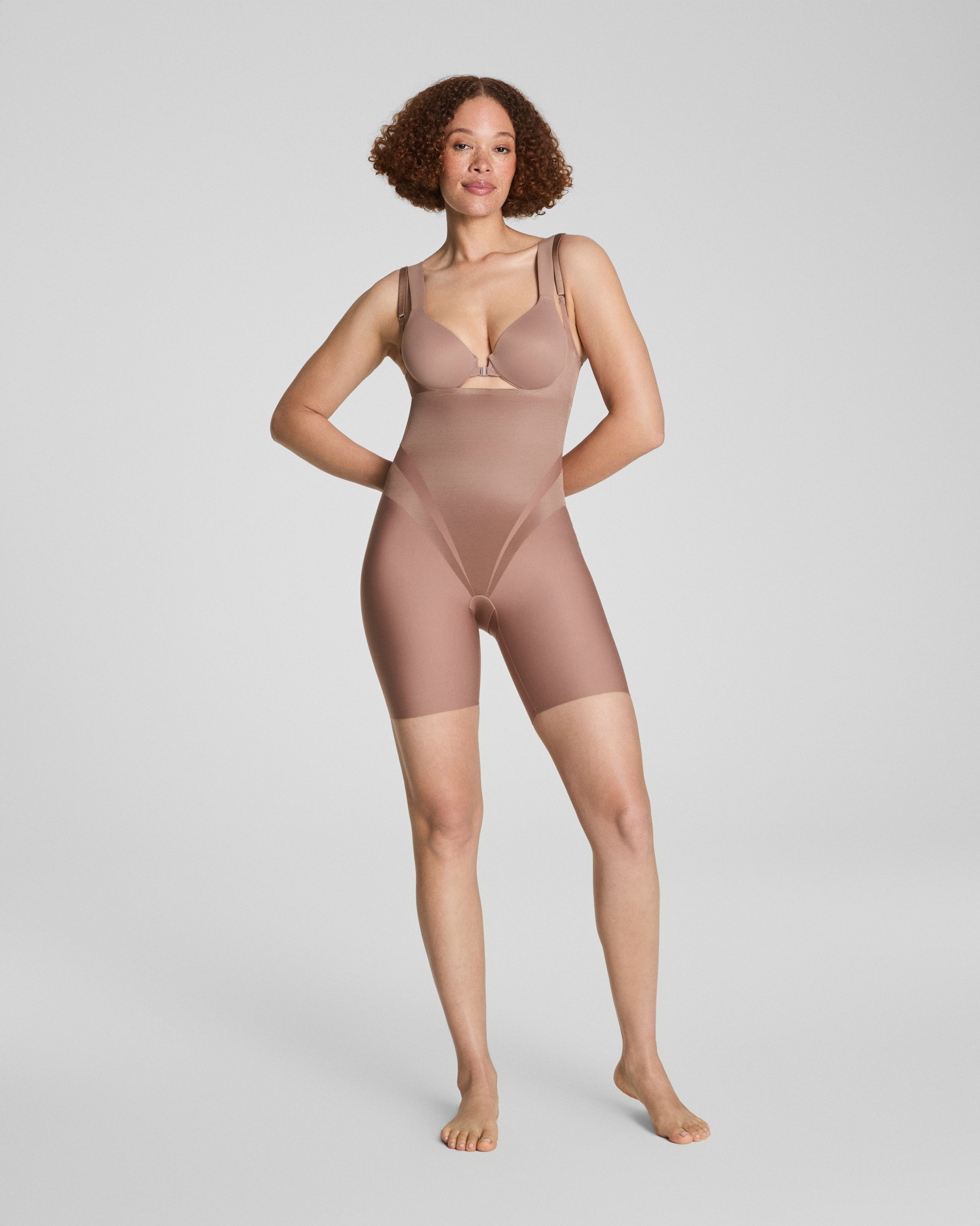 SPANXsupersculpt™ Transform Open-Bust Mid-Thigh Bodysuit | Cafe Au Lait