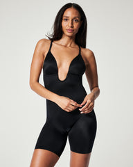 SPANXshape™ Suit Your Fancy Plunge Low-Back Mid-Thigh Bodysuit | Very Black