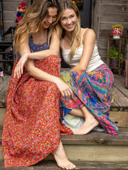 Tricia Maxi Dress - Blue Red Ditsy