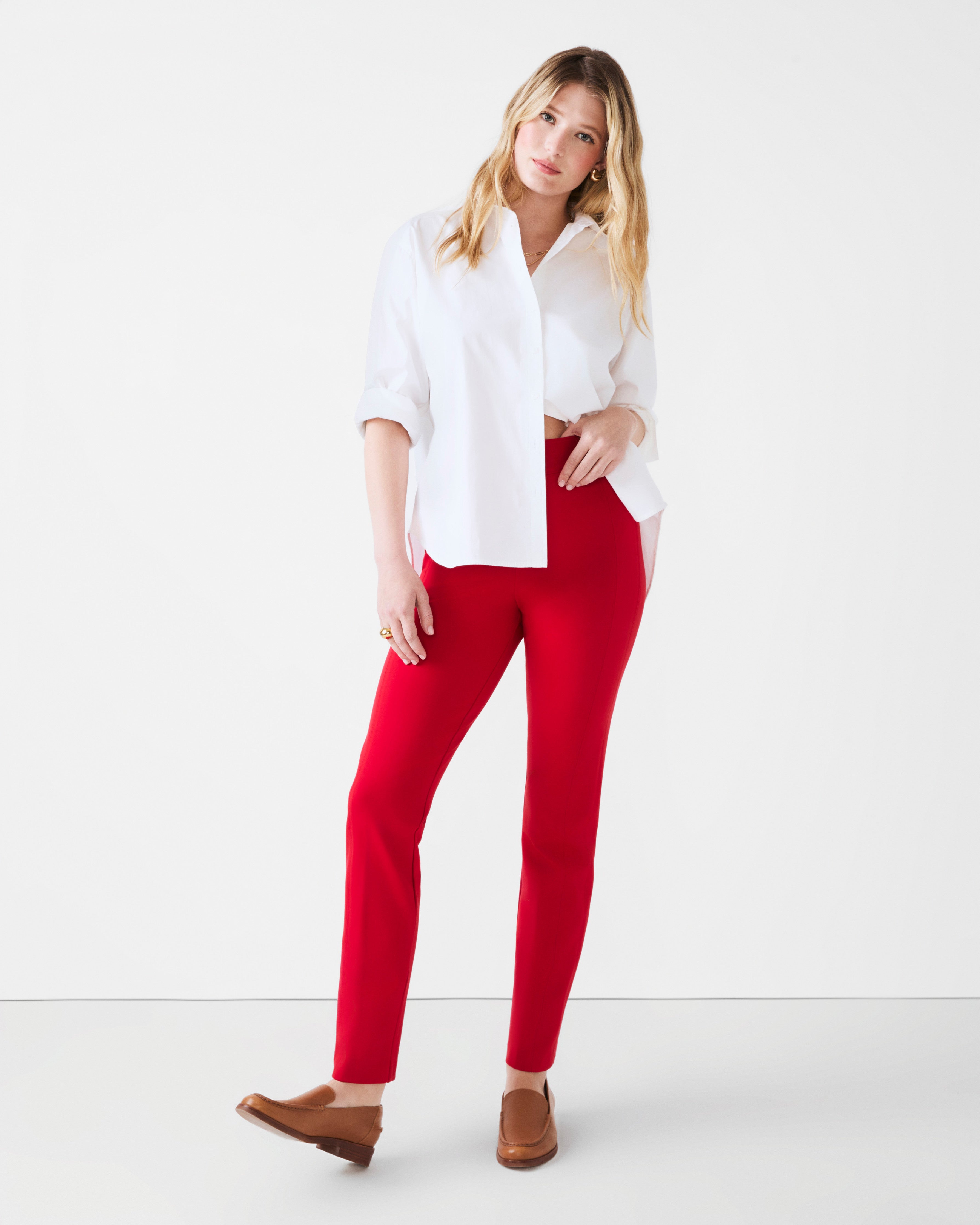 SPANXsupersmooth™ PerfectFit Ponte Slim Straight Pant | Spanx True Red