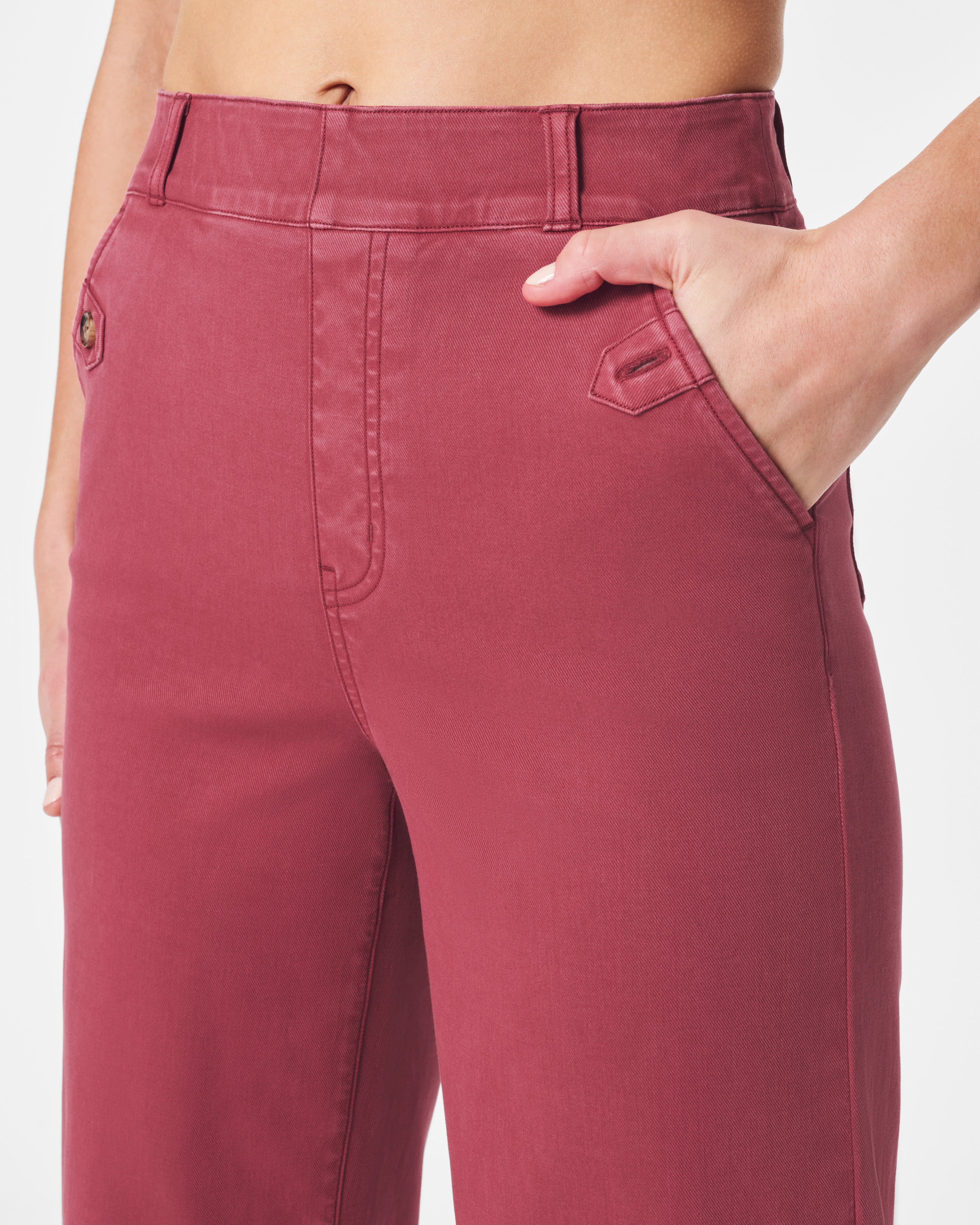 SPANX® Stretch Twill Pull-On Cropped Pant | Wild Rose
