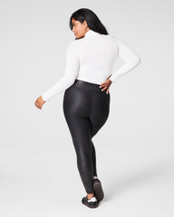SPANXshape™ Faux Leather Fleece Lined Leggings | Black