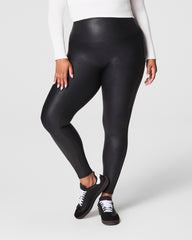 SPANXshape™ Faux Leather Fleece Lined Leggings | Black