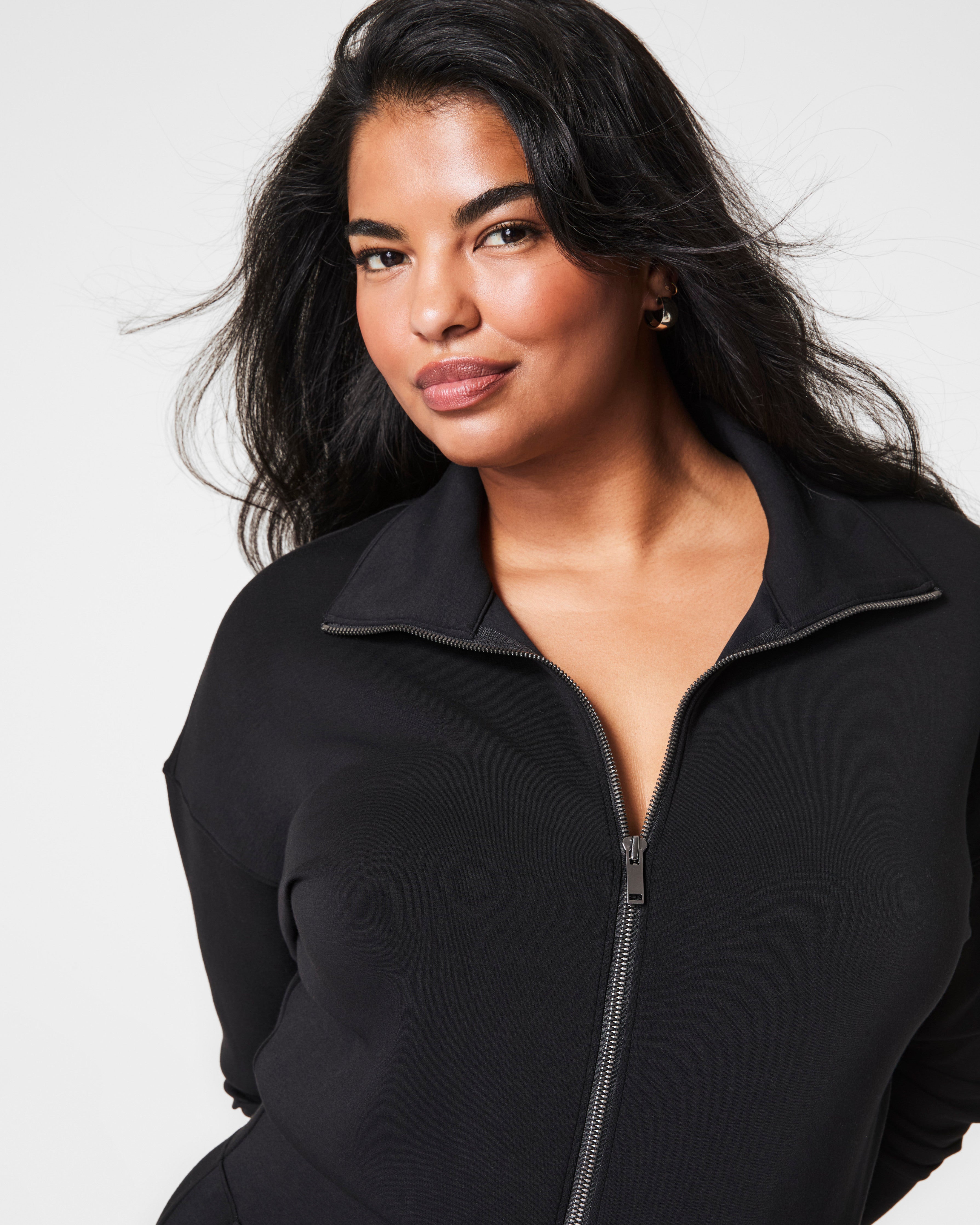 SPANX AirEssentials® Long Sleeve Wide Leg Jumpsuit | Very Black