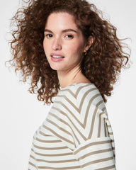 SPANX AirEssentials® Boat Neck Top | Fawn Stripe