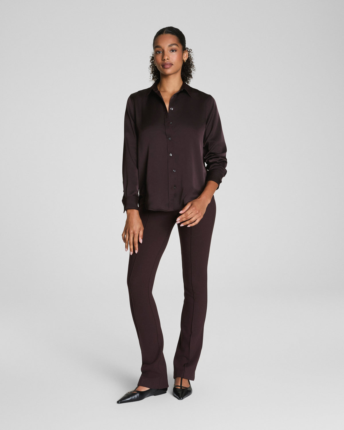 SPANXsupersmooth™ PerfectFit Ponte Micro Flare Pant | Truffle Brown