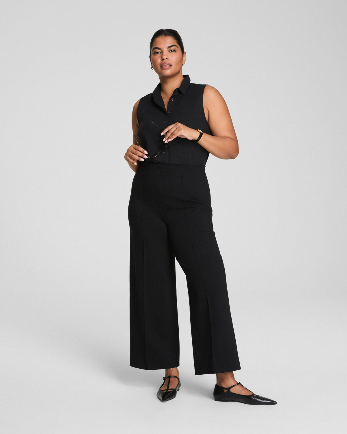 SPANXsupersmooth™ PerfectFit Ponte Cropped Wide Leg Pant | Classic Black