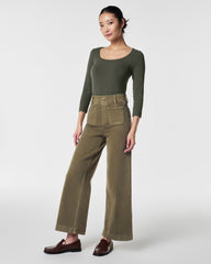 Stretch Rib Long-Sleeve Top