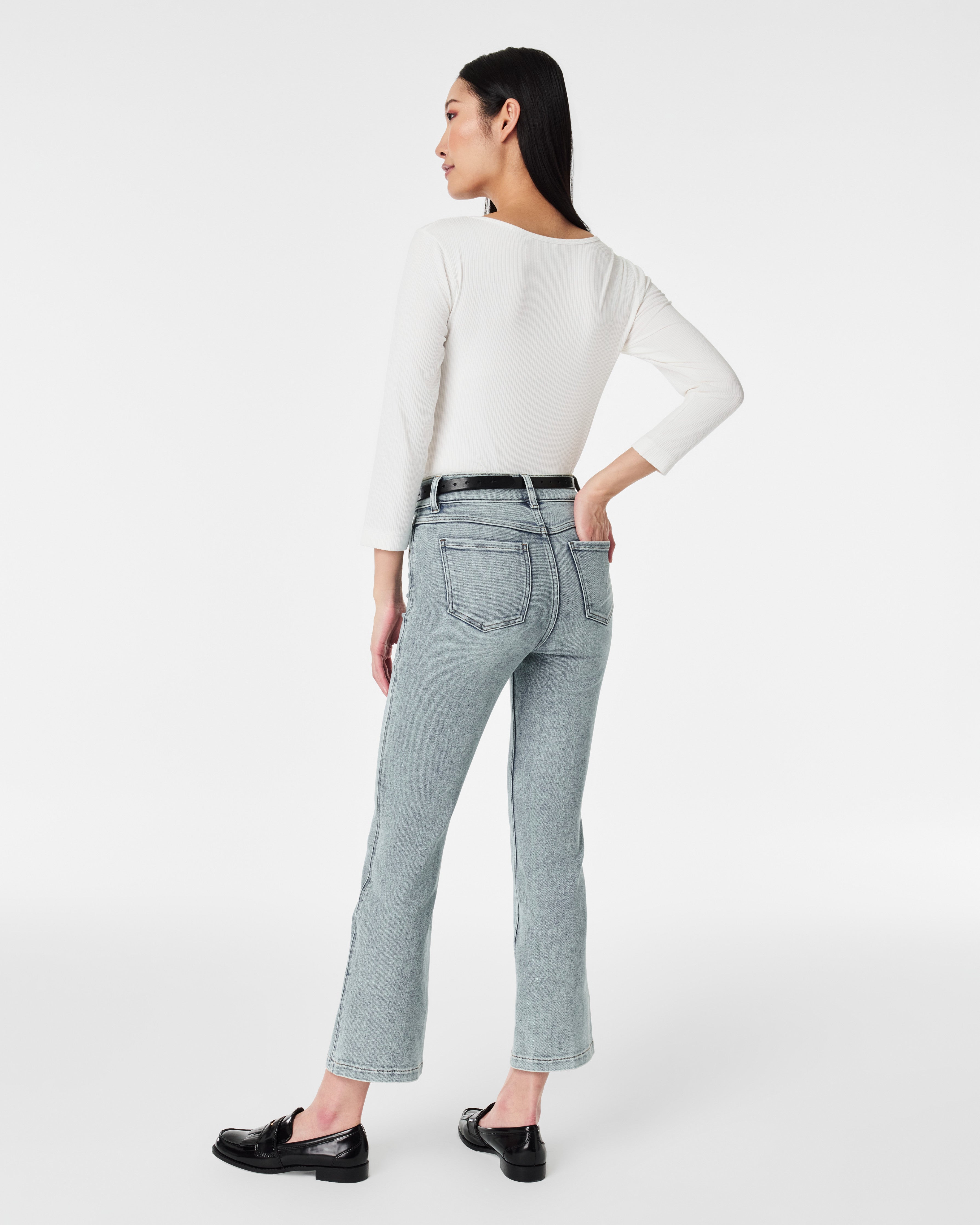 Stretch Rib Long-Sleeve Top | Powder