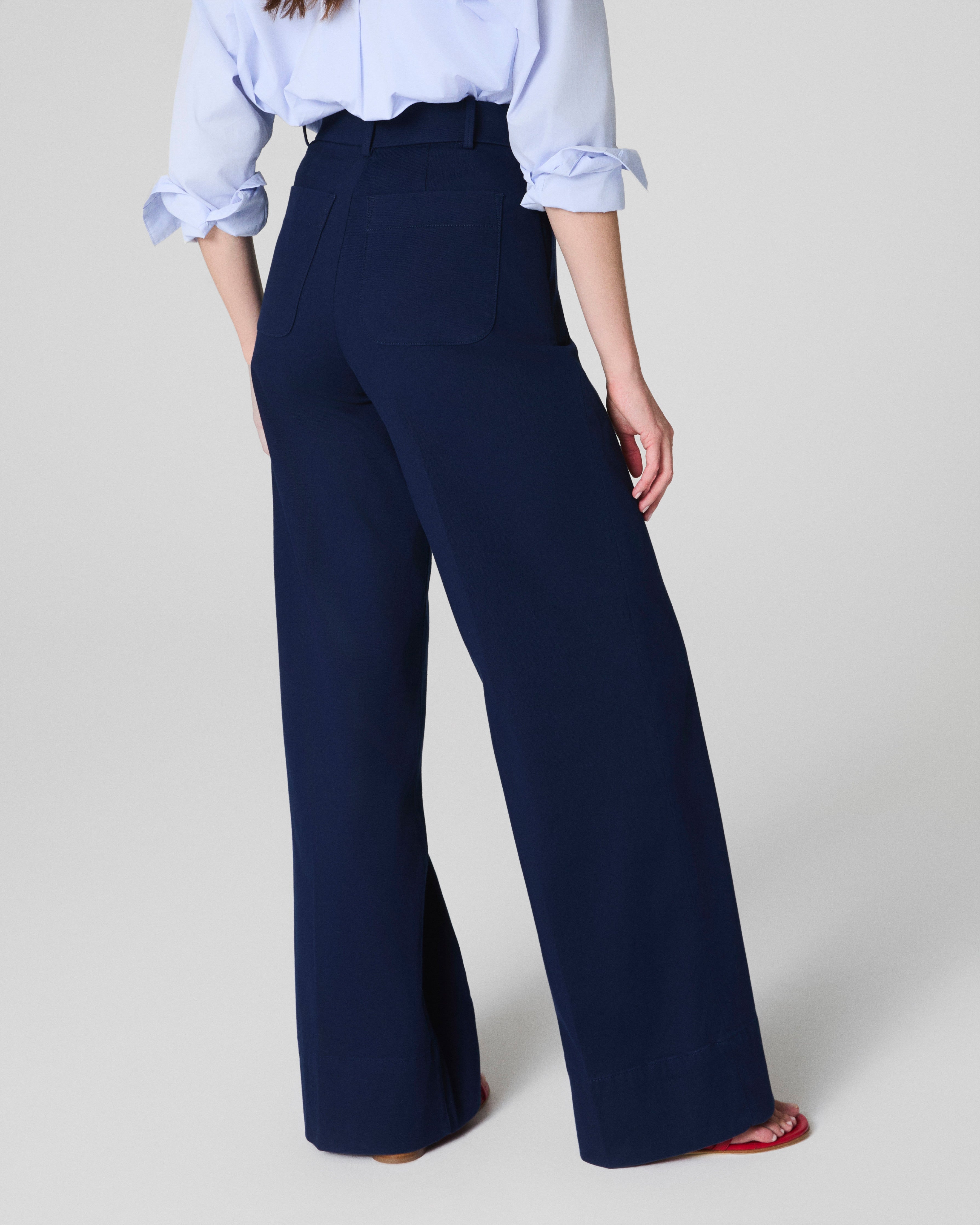 SPANXsupersmooth™ Stretch Twill Wide Leg Pant | Timeless Navy