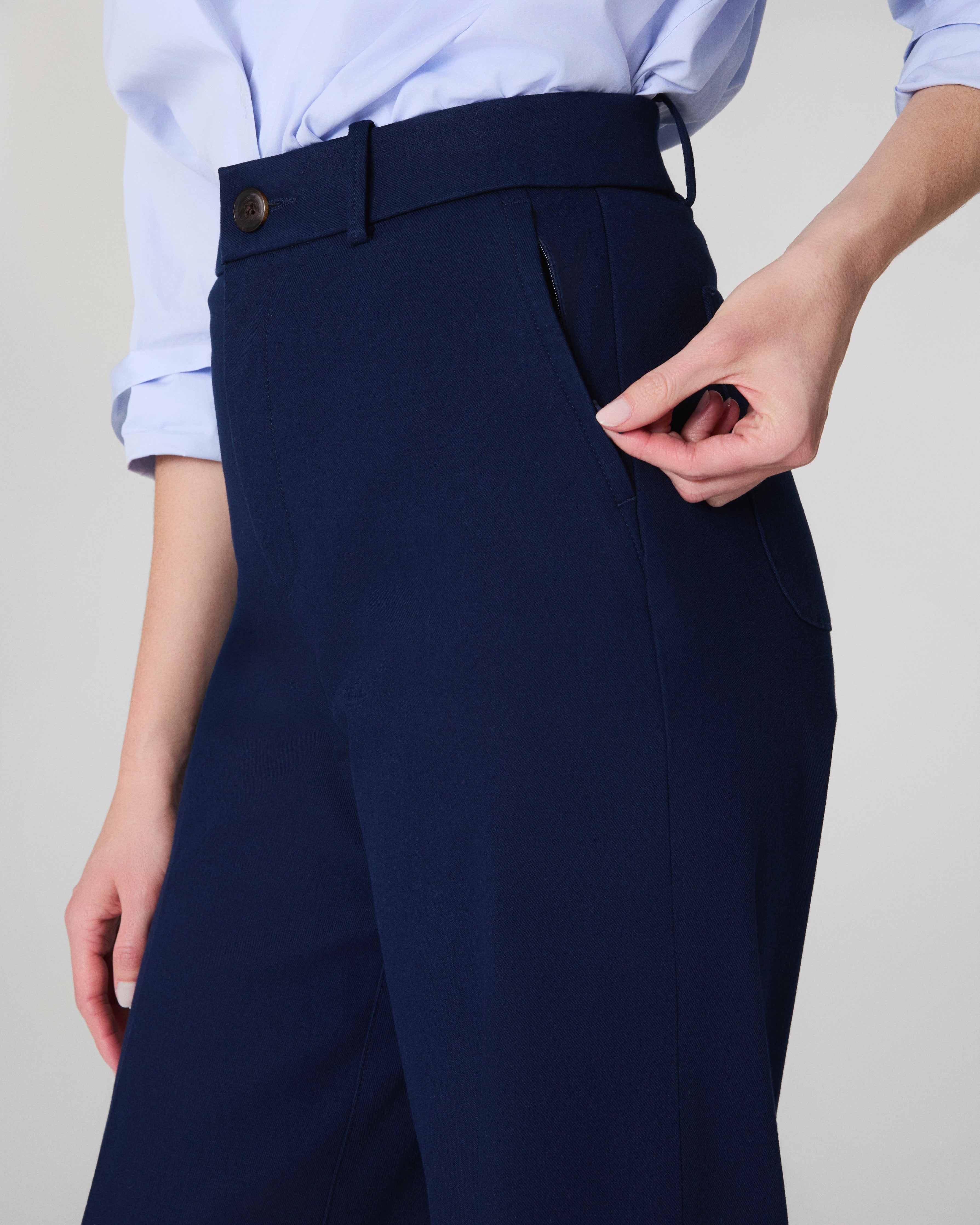 SPANXsupersmooth™ Stretch Twill Wide Leg Pant | Timeless Navy