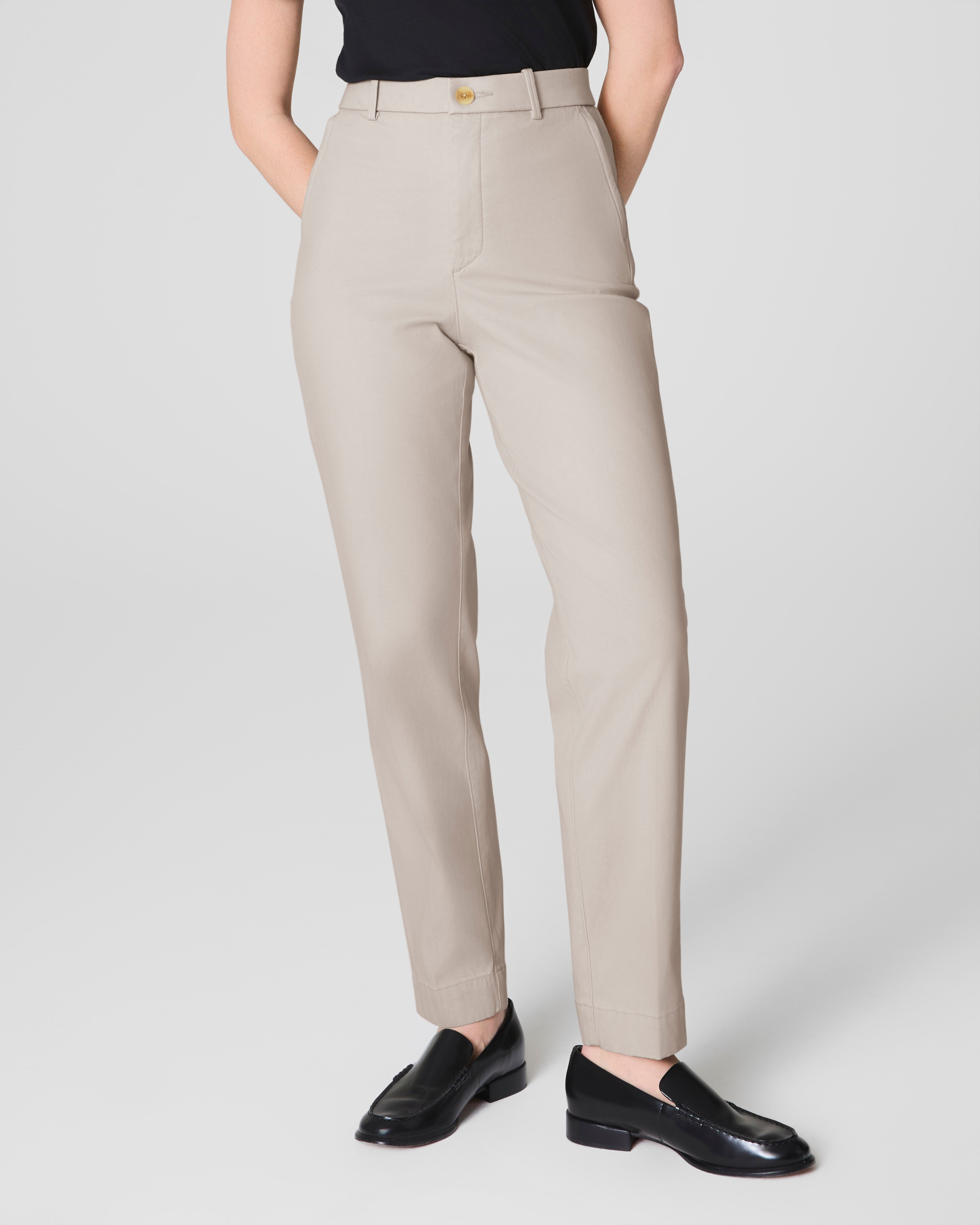 SPANXsupersmooth™ Stretch Twill Slim Straight Pant | Bone