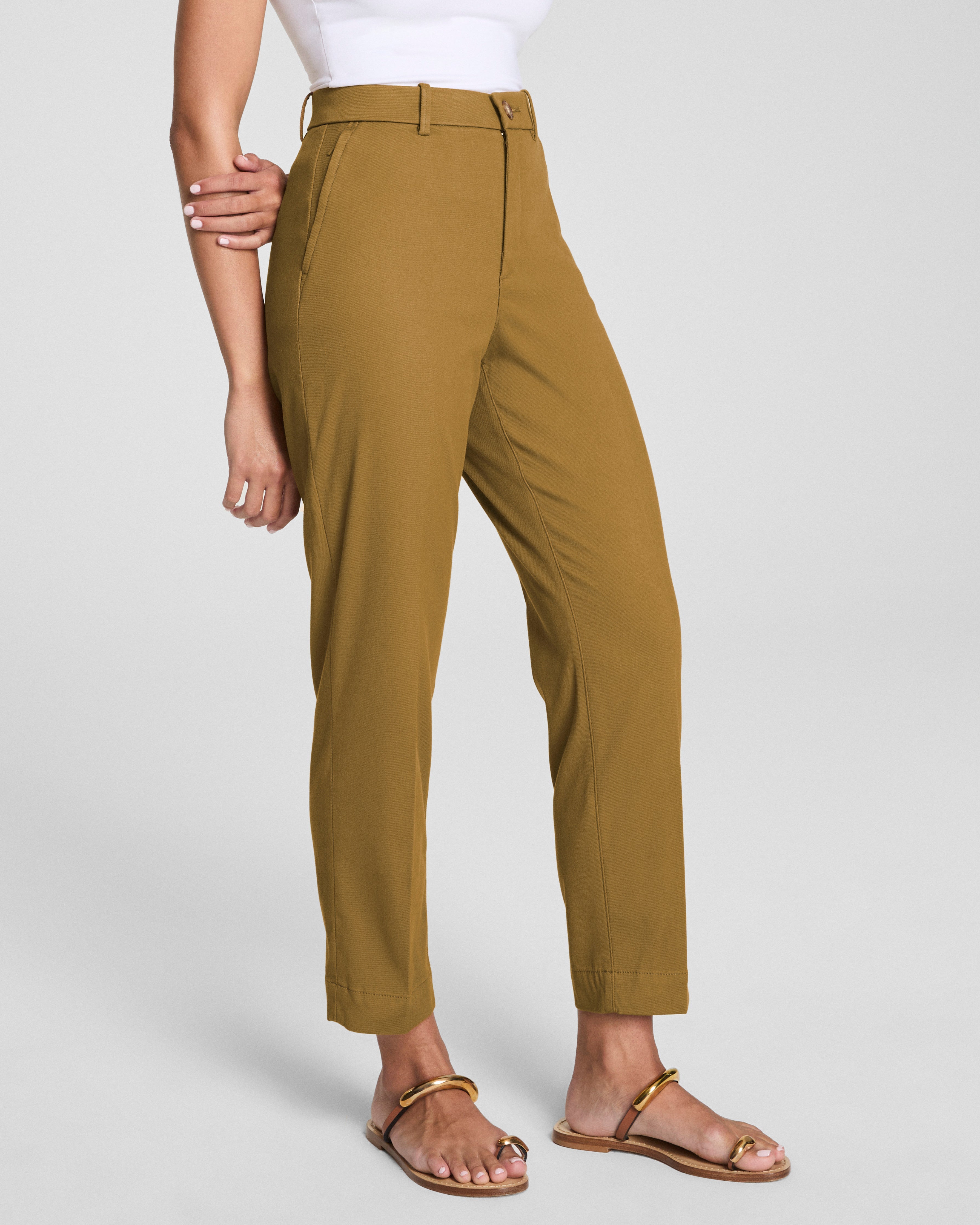 SPANXsupersmooth™ Stretch Twill Slim Straight Pant | Flax