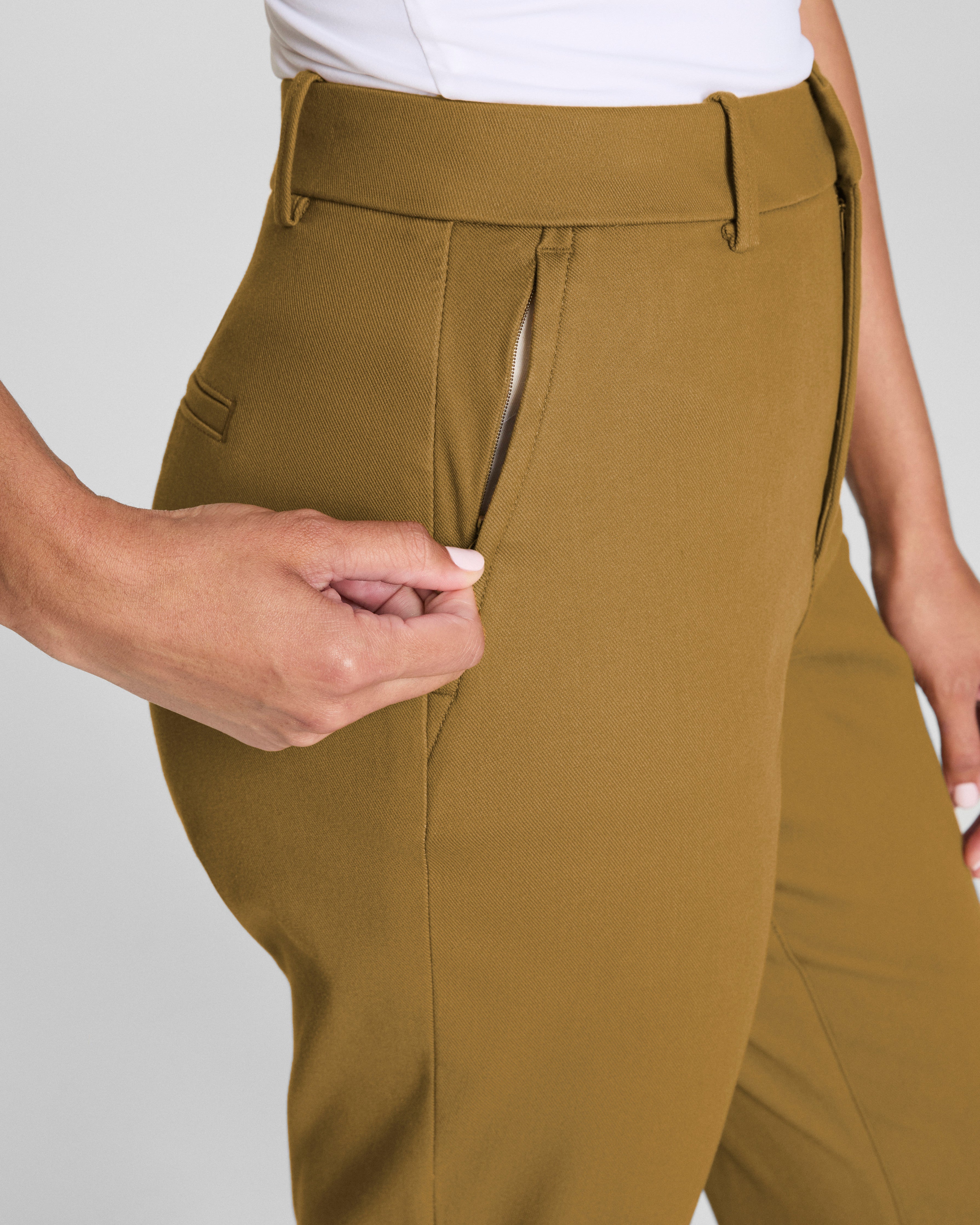 SPANXsupersmooth™ Stretch Twill Slim Straight Pant | Flax