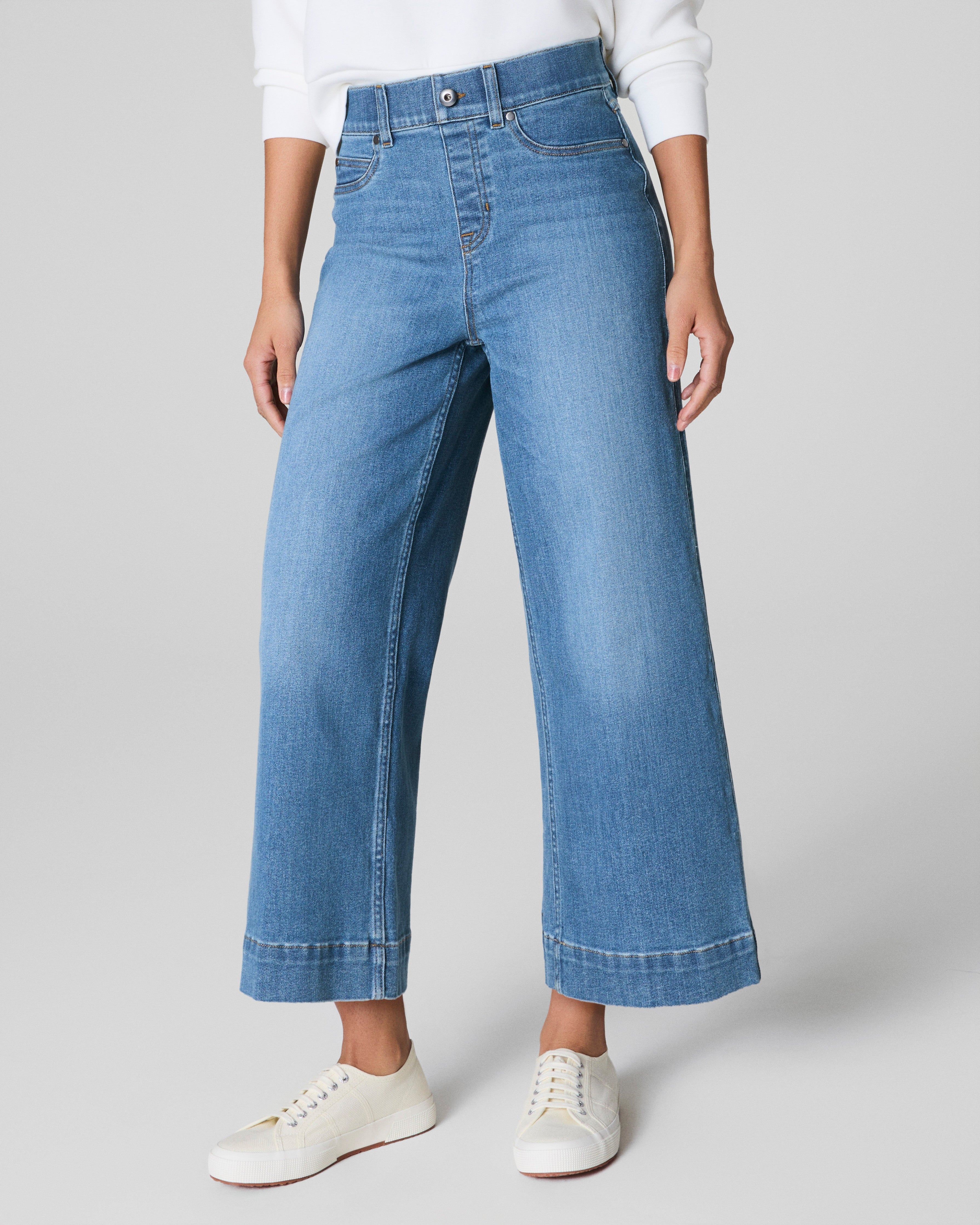 SPANXshape™ Original EveryWear Cropped Wide Leg Jeans | Stonewashed Blue