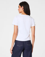 SPANX® Cotton V-Neck Tee | Classic White