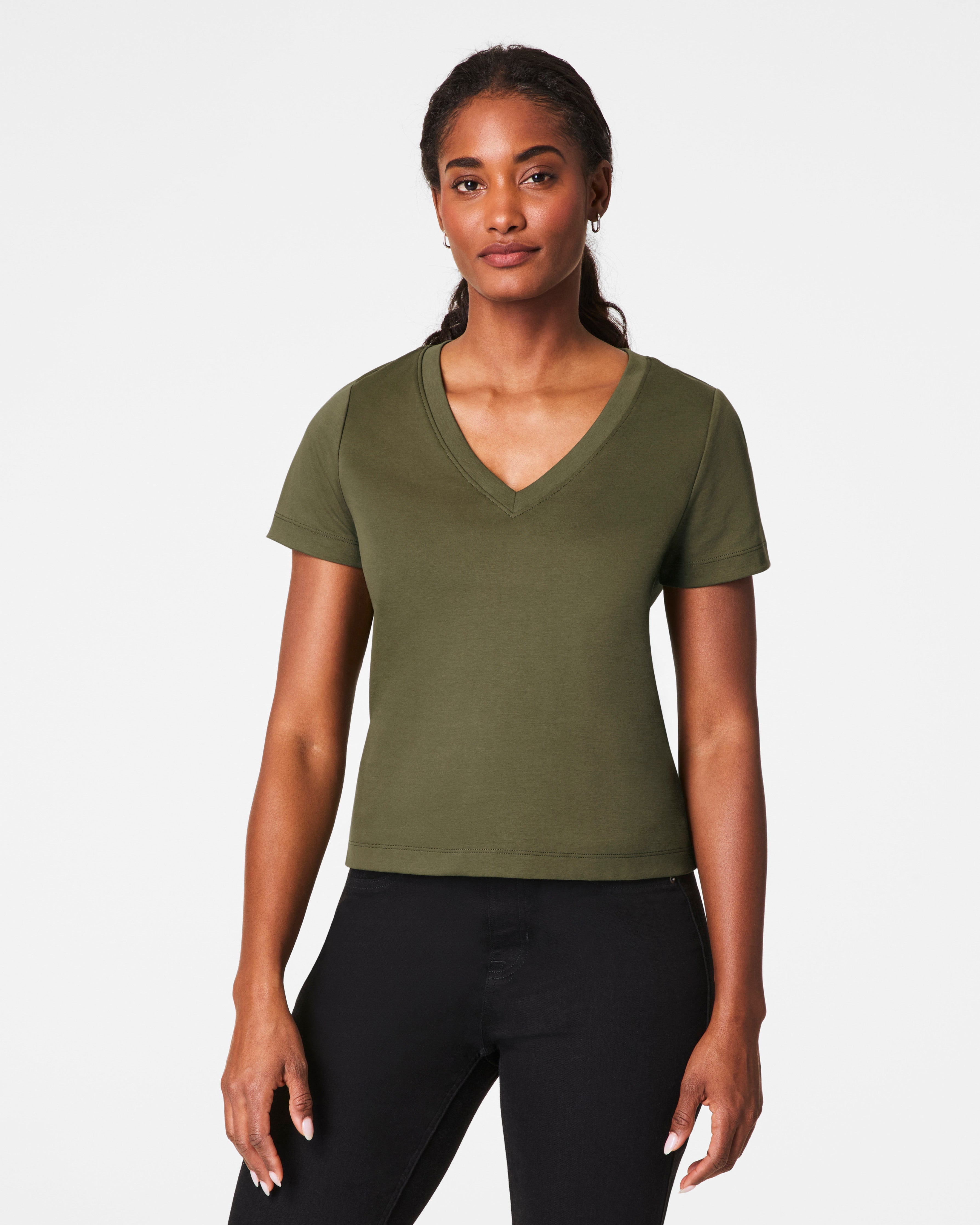 SPANX® Cotton V-Neck Tee