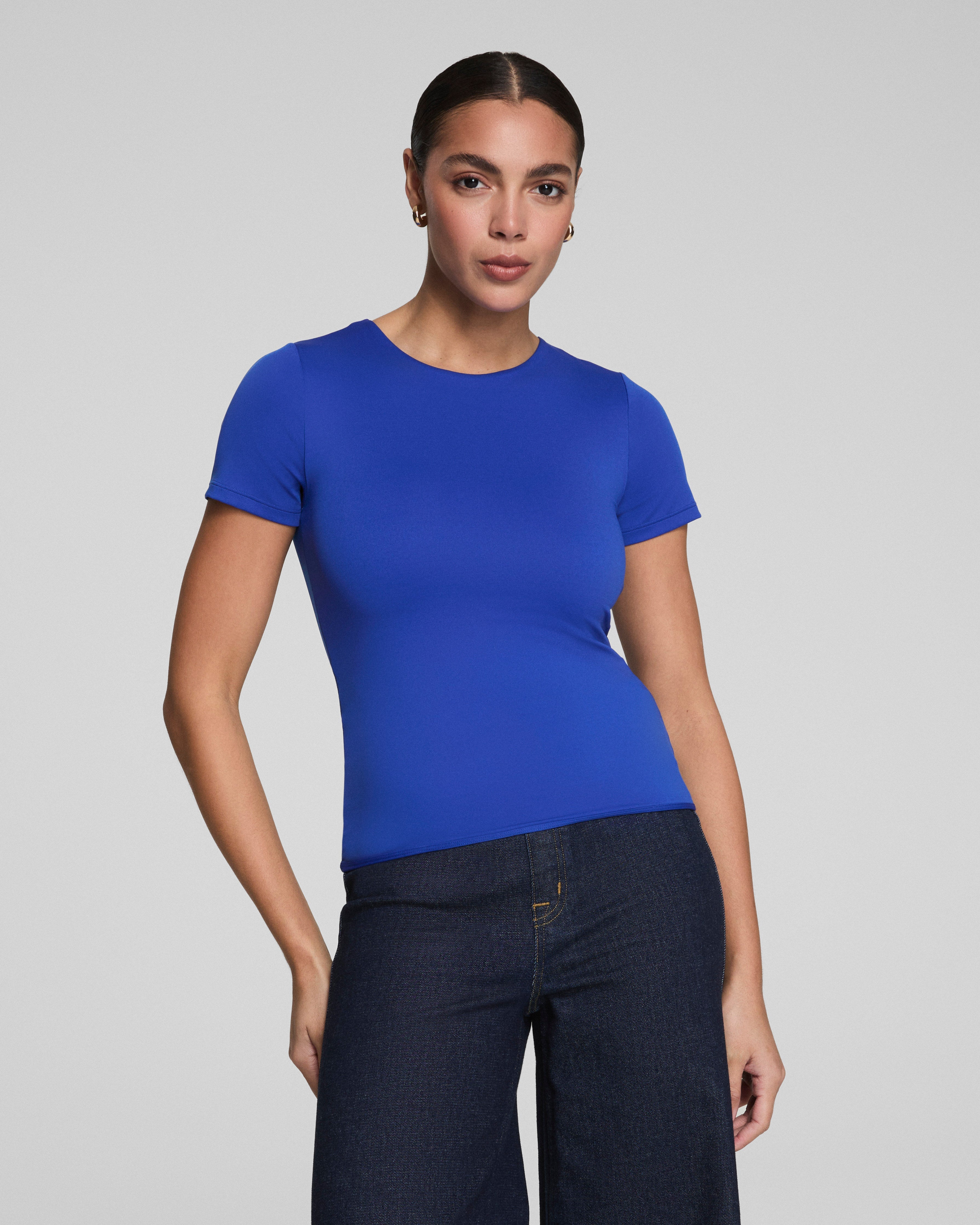 SPANXsmooth™ Jersey Crewneck Tee | Cerulean Blue