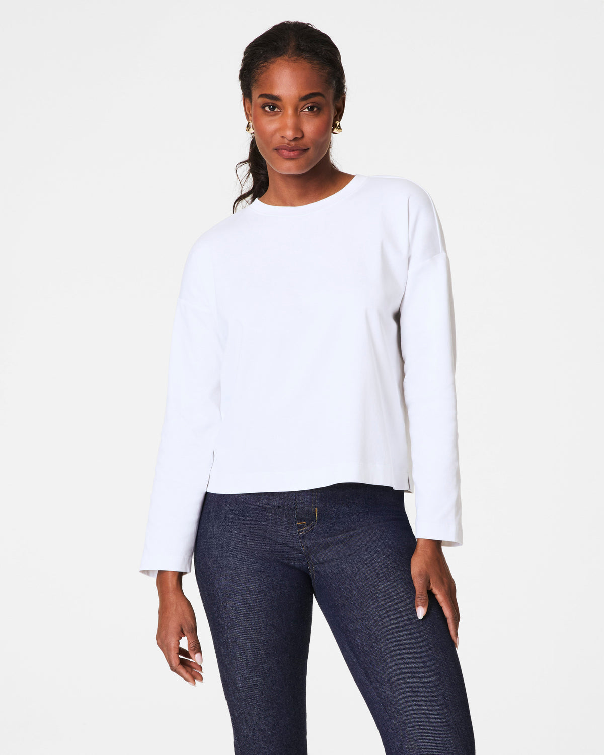 SPANX® Cotton Long Sleeve Crewneck Top