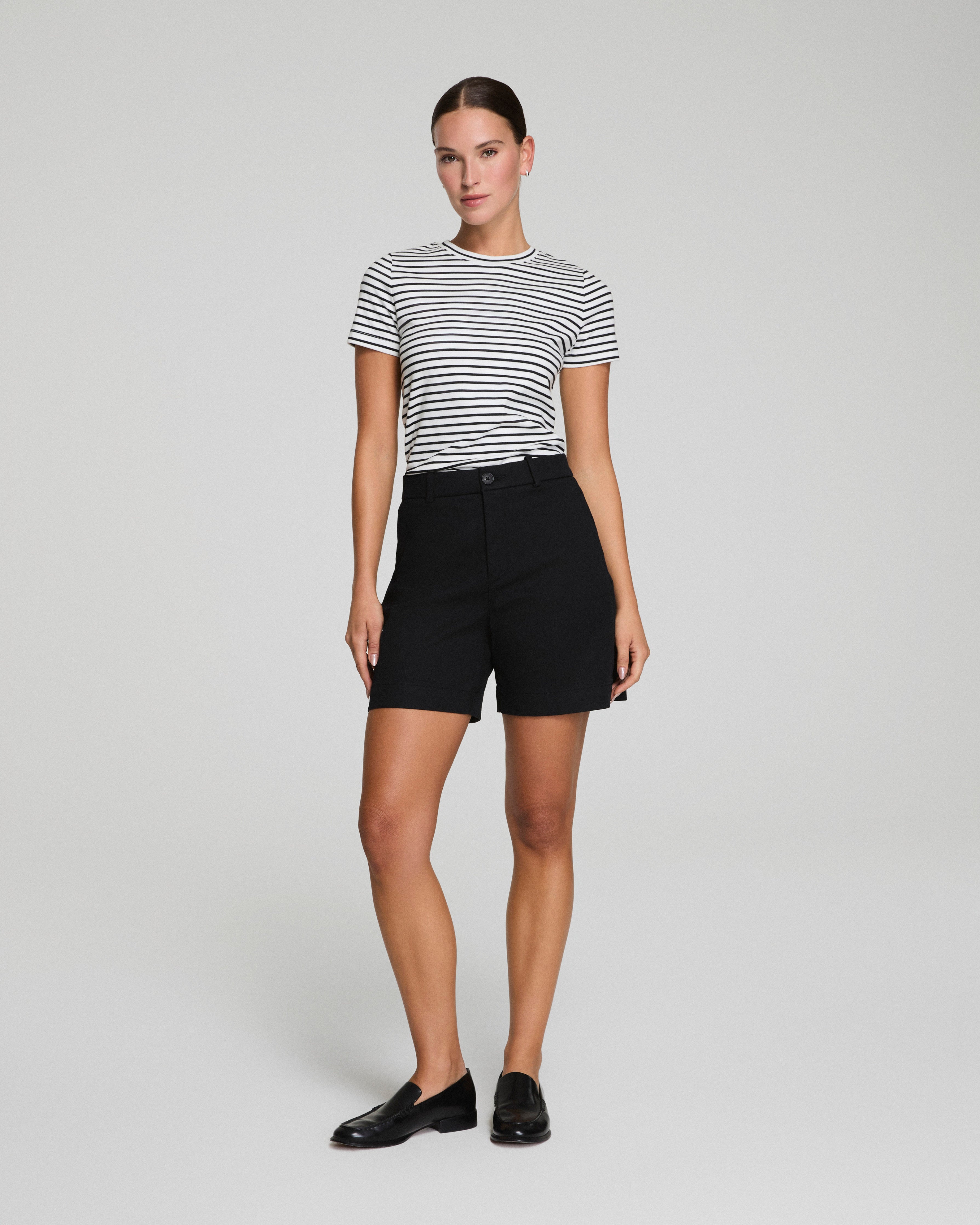 SPANX® Cotton Crewneck Tee | Classic Black Stripe