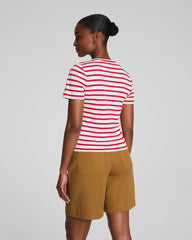 SPANX® Cotton Crewneck Tee | Ivory/Spanx Red