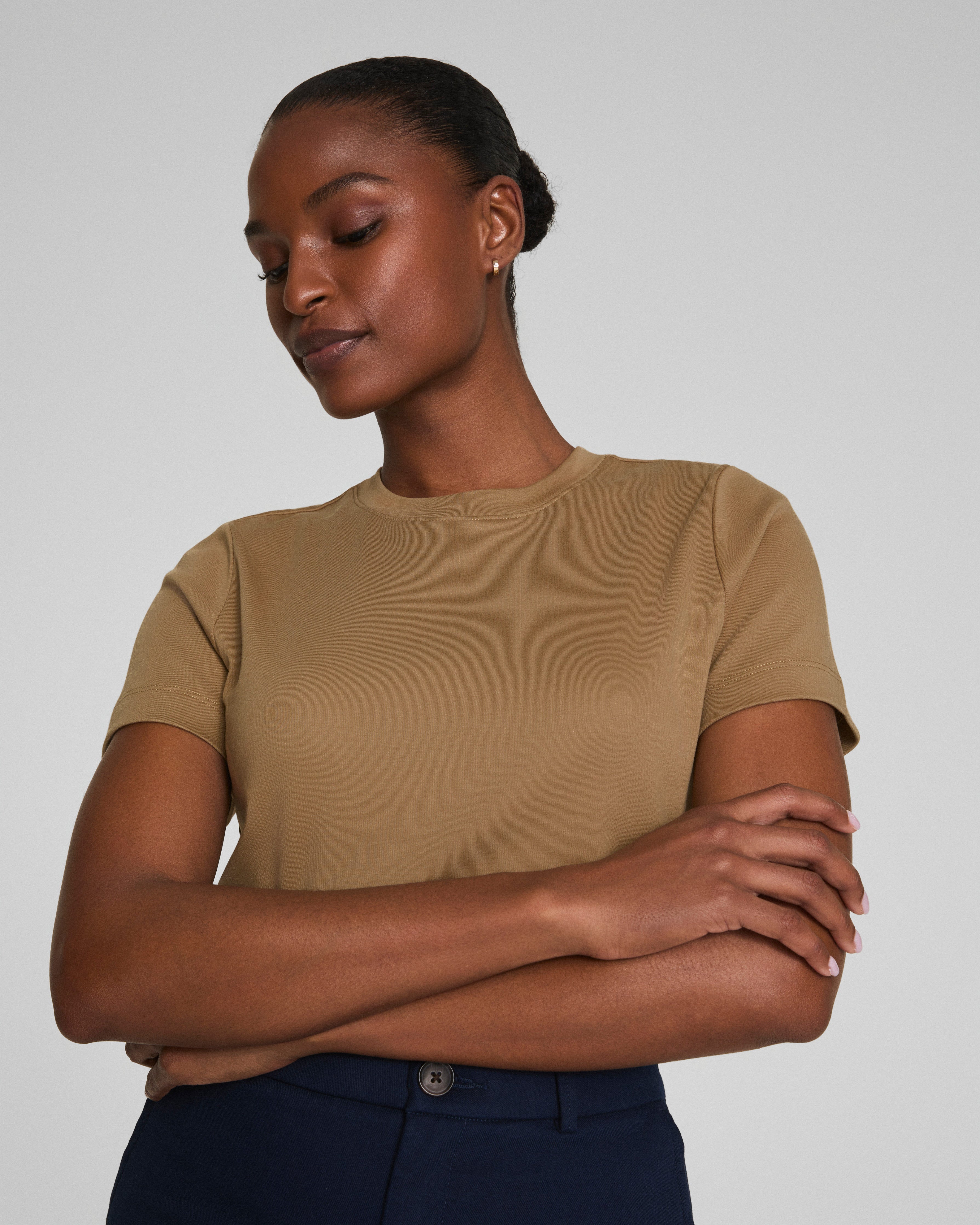 SPANX® Cotton Crewneck Tee | Barley