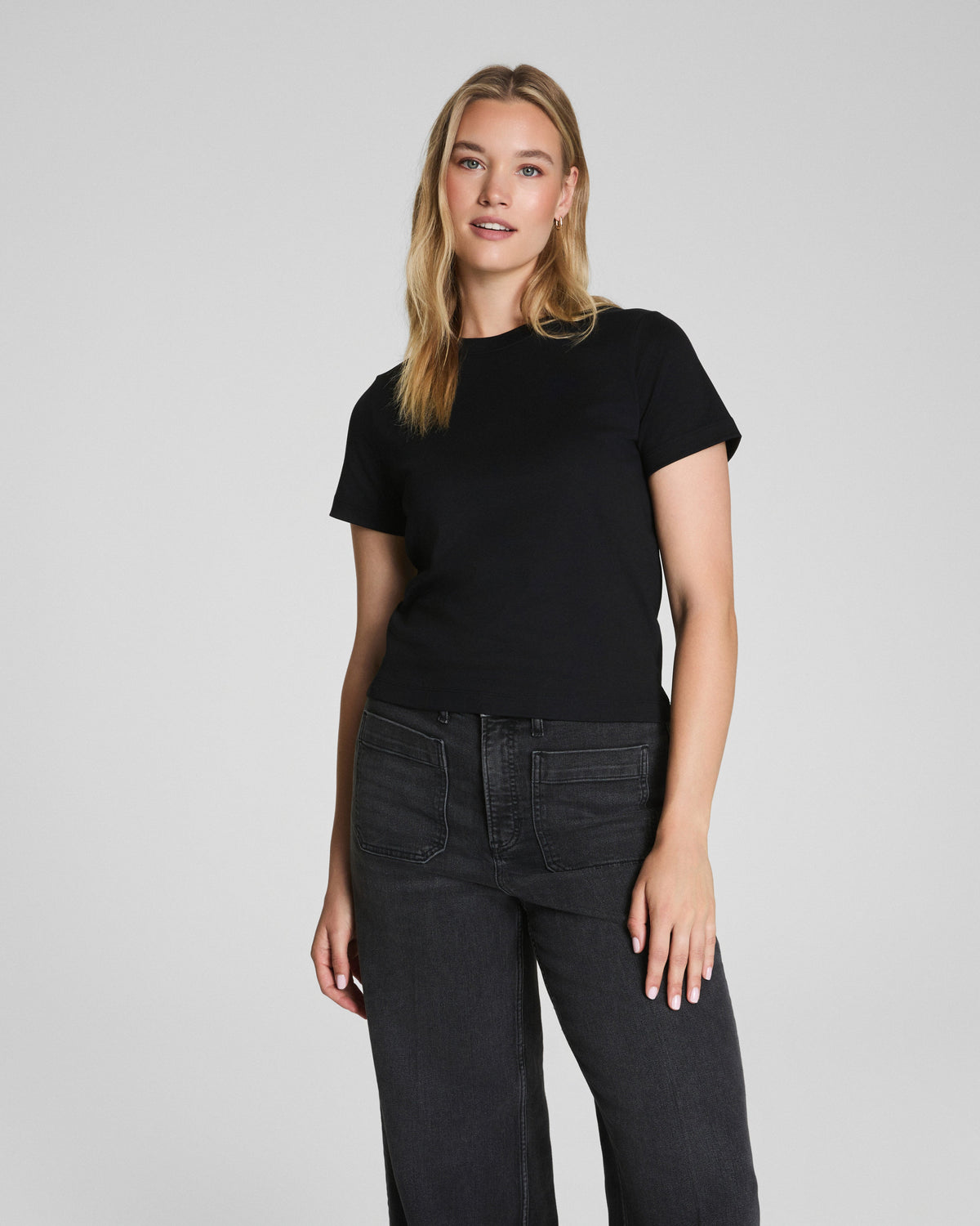 SPANX® Cotton Crewneck Tee | Classic Black
