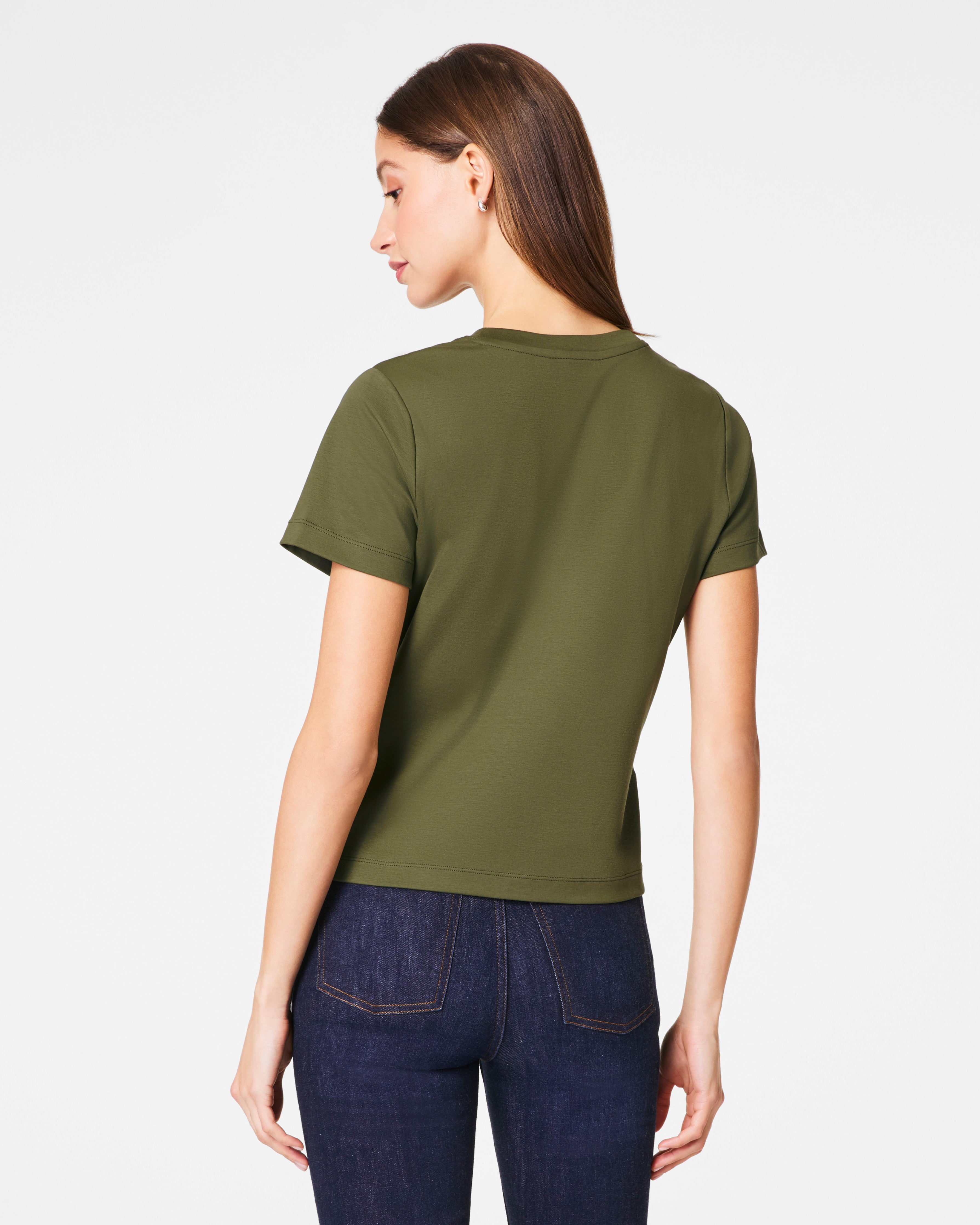 SPANX® Cotton Crewneck Tee | Dark Pine