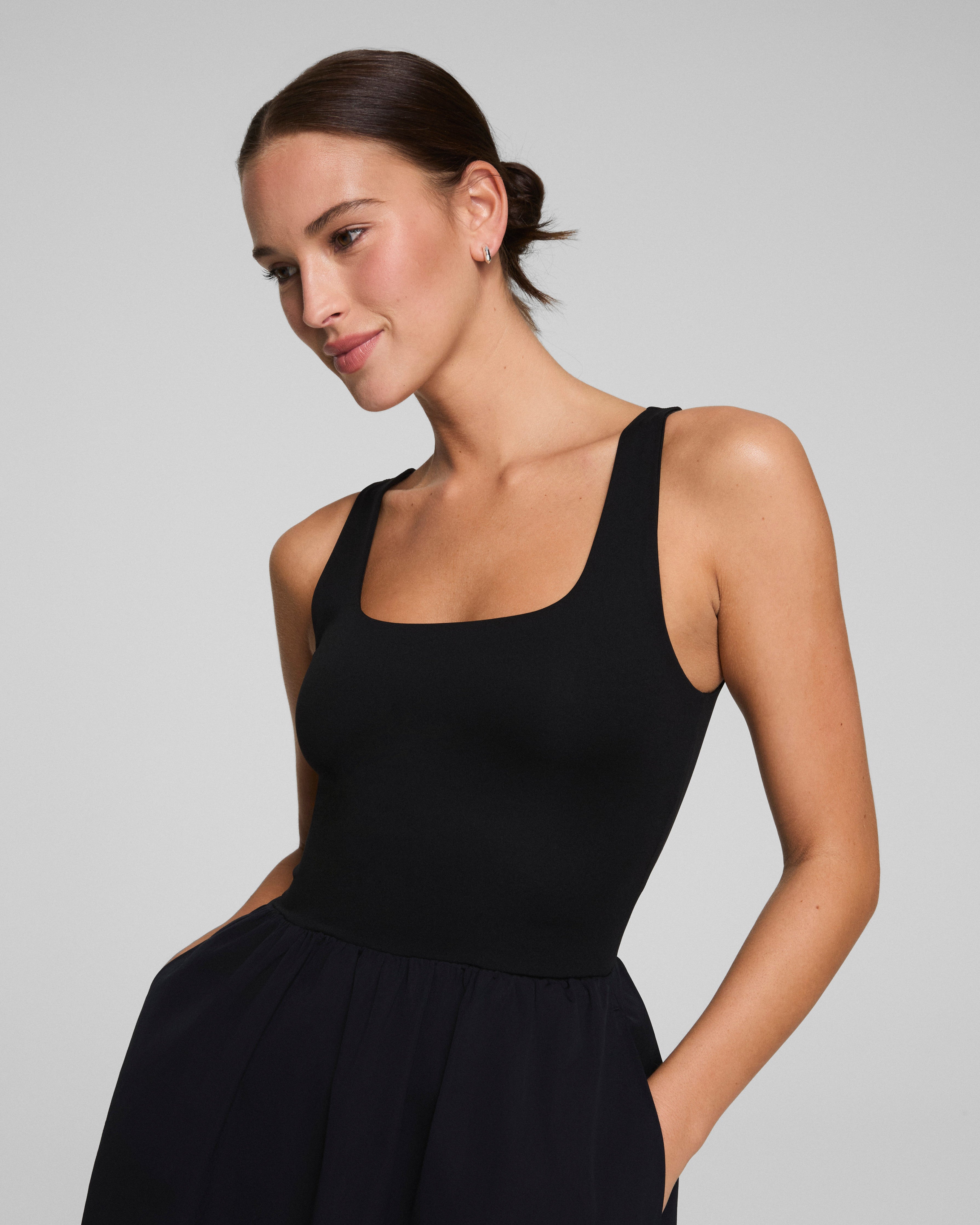 SPANXsmooth™ Jersey Scoop Neck Tank Midi Dress | Classic Black