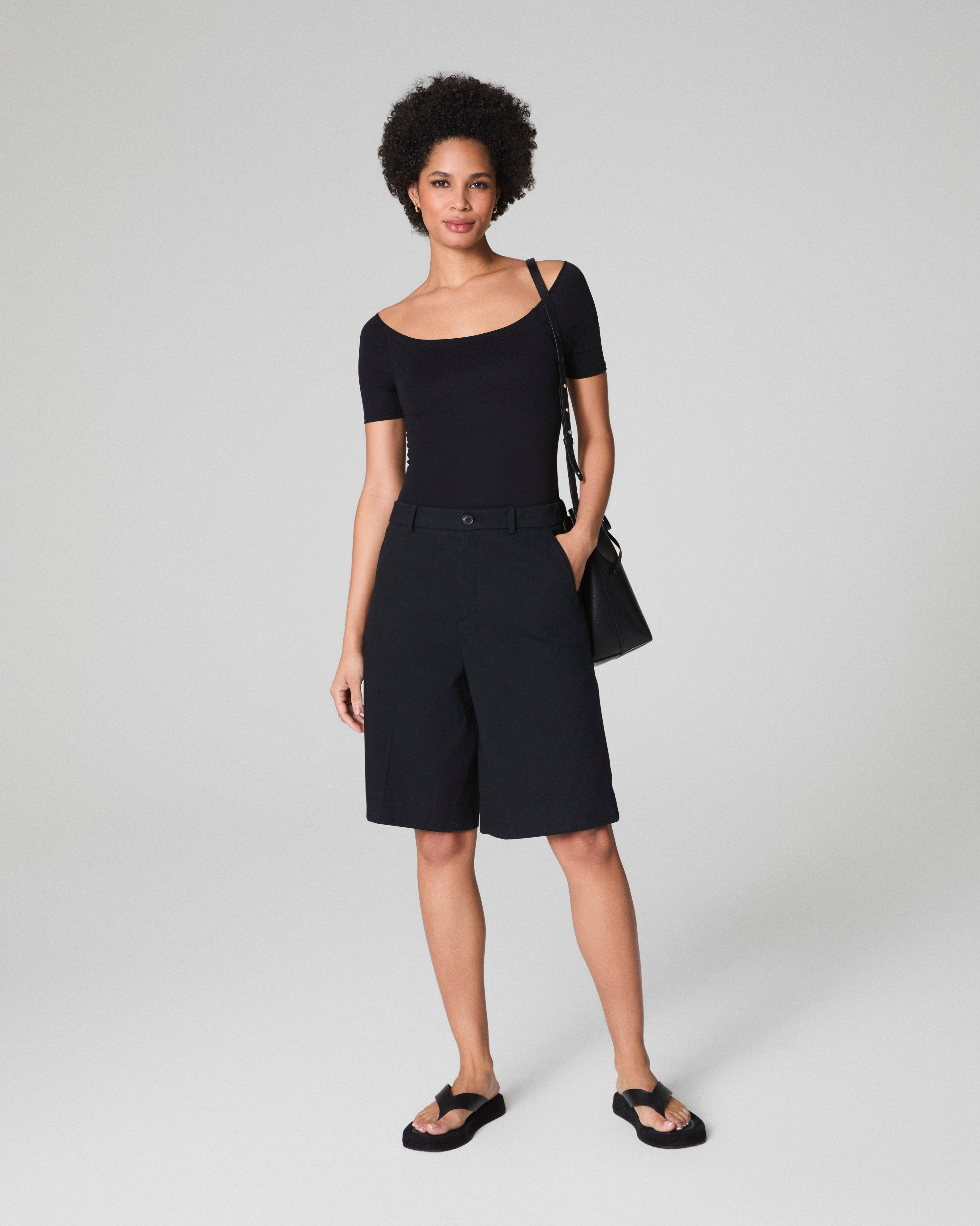 SPANXsmooth™ Jersey Scoop Neck Thong Bodysuit | Classic Black