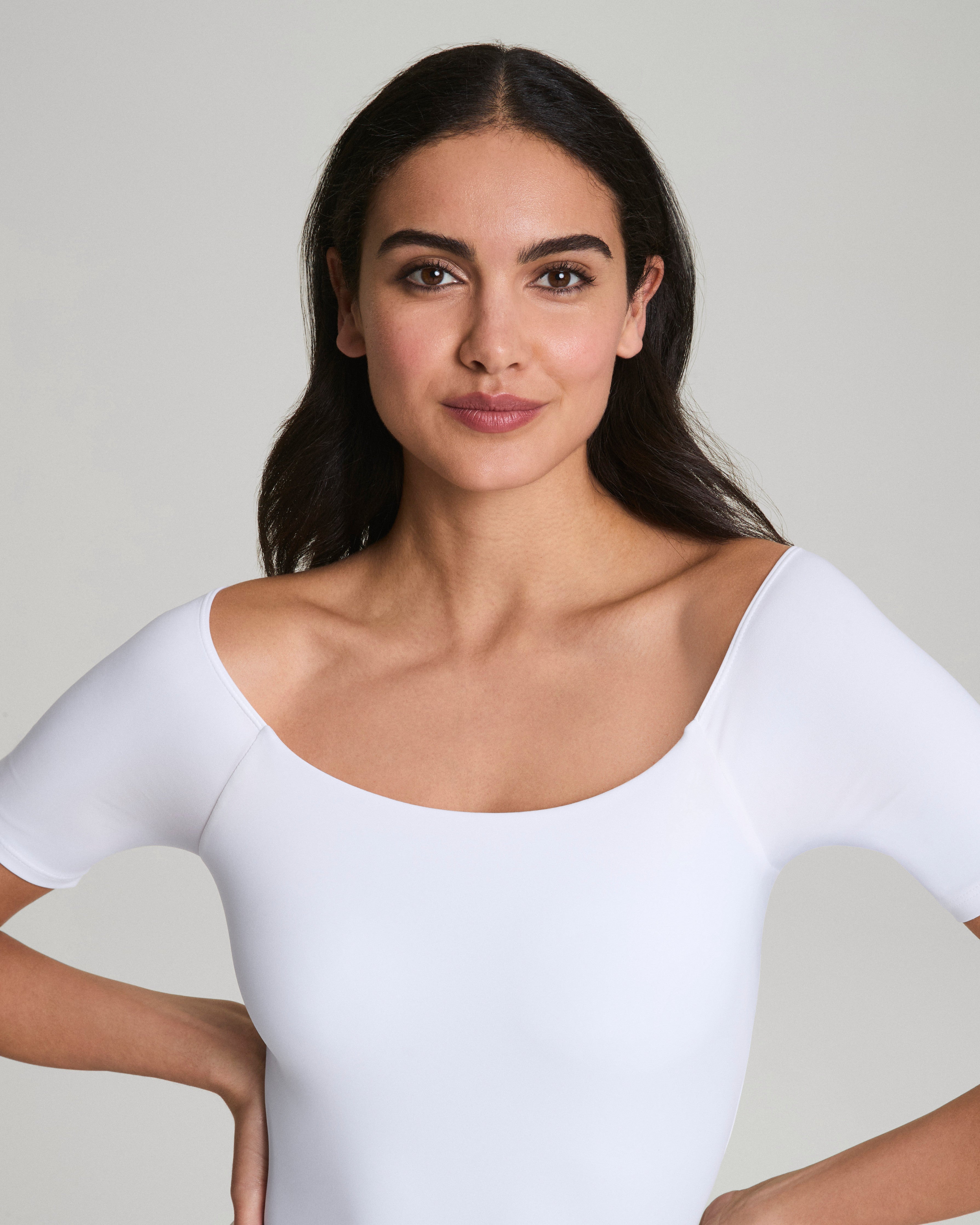 SPANXsmooth™ Jersey Scoop Neck Thong Bodysuit | Classic White