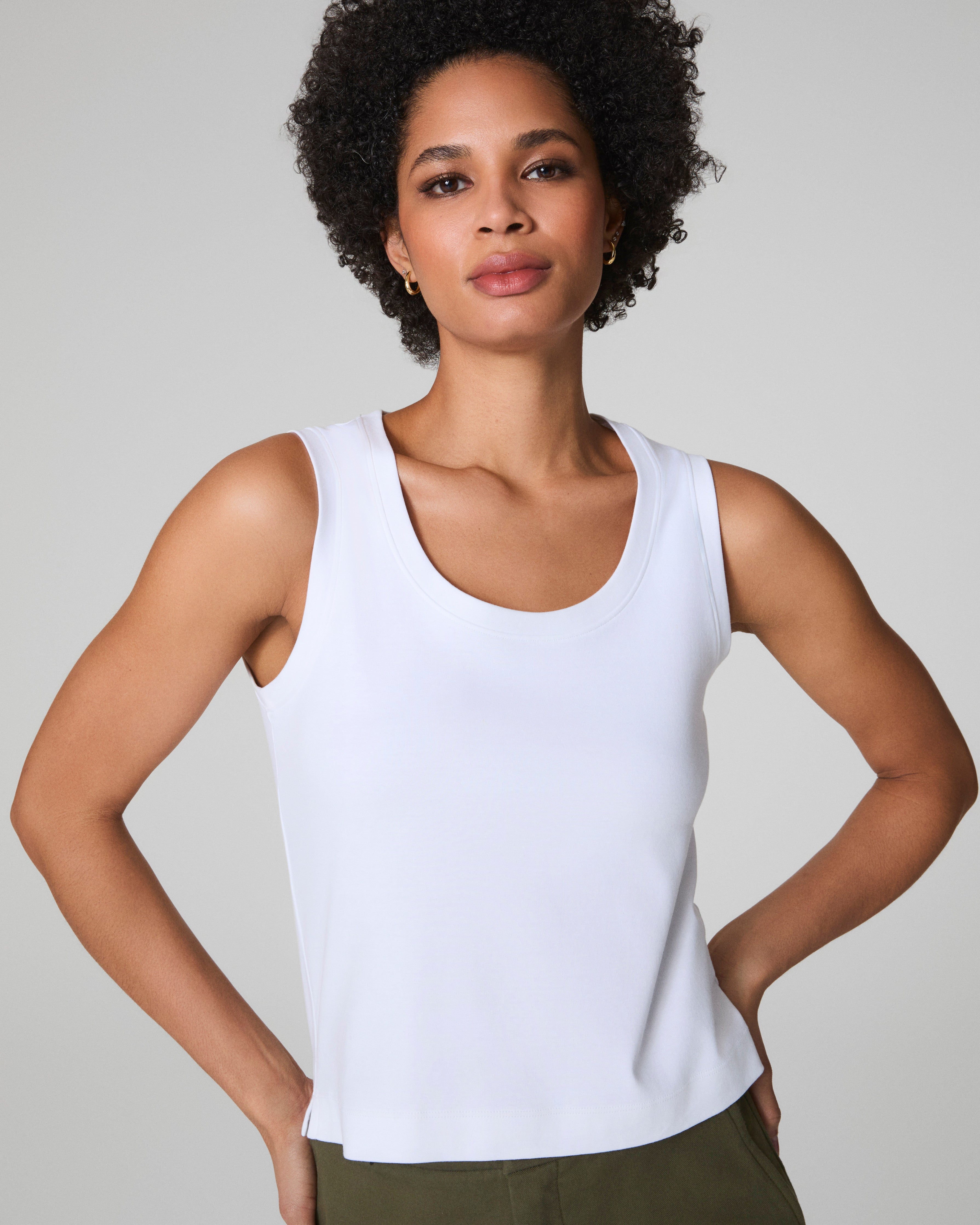 SPANX® Cotton Crewneck Tank | Classic White