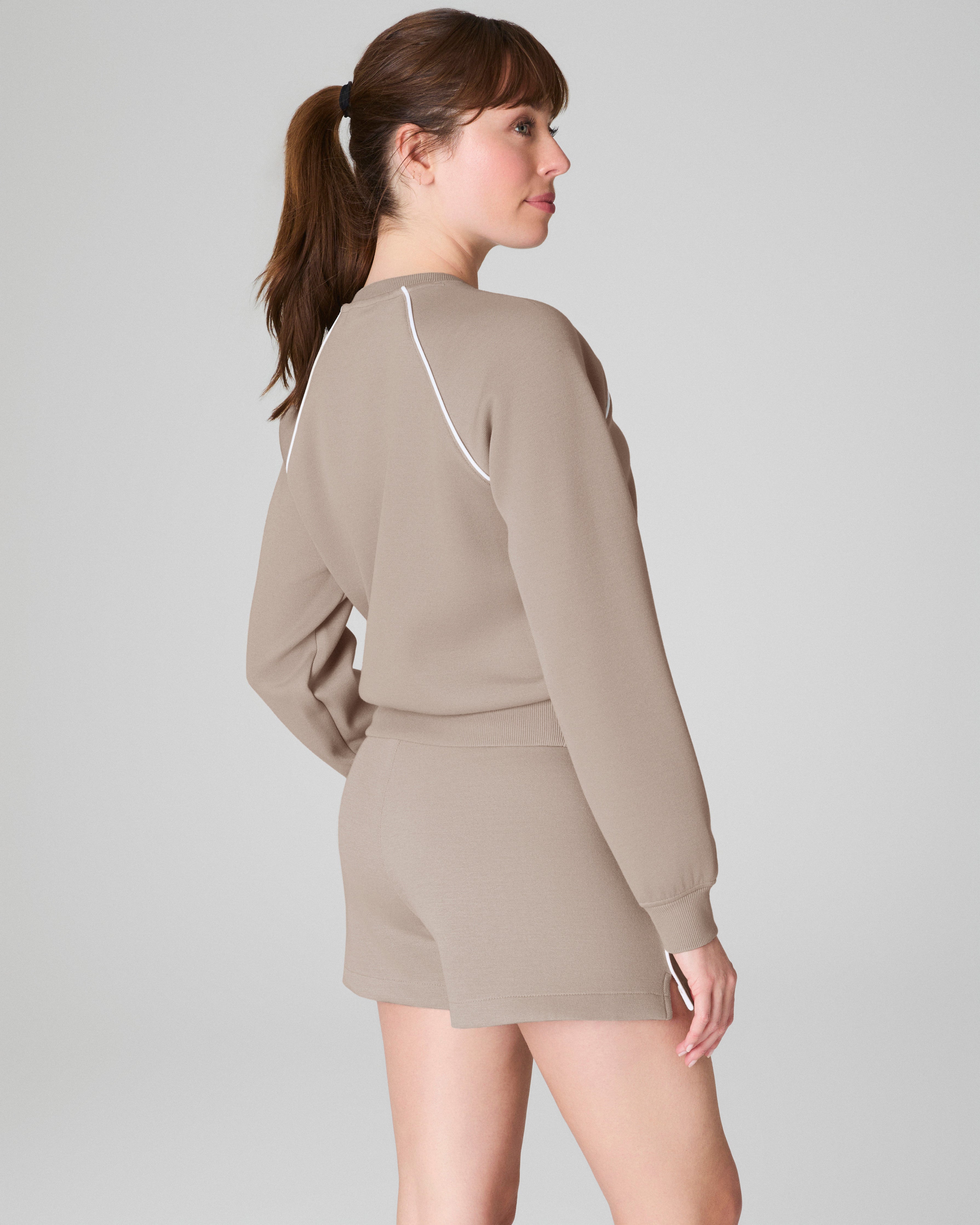 SPANX AirEssentials® Pique Long Sleeve Crewneck Top | Ashwood