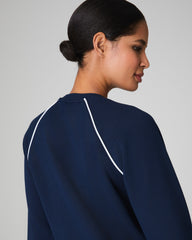 SPANX AirEssentials® Pique Long Sleeve Crewneck Top | Timeless Navy