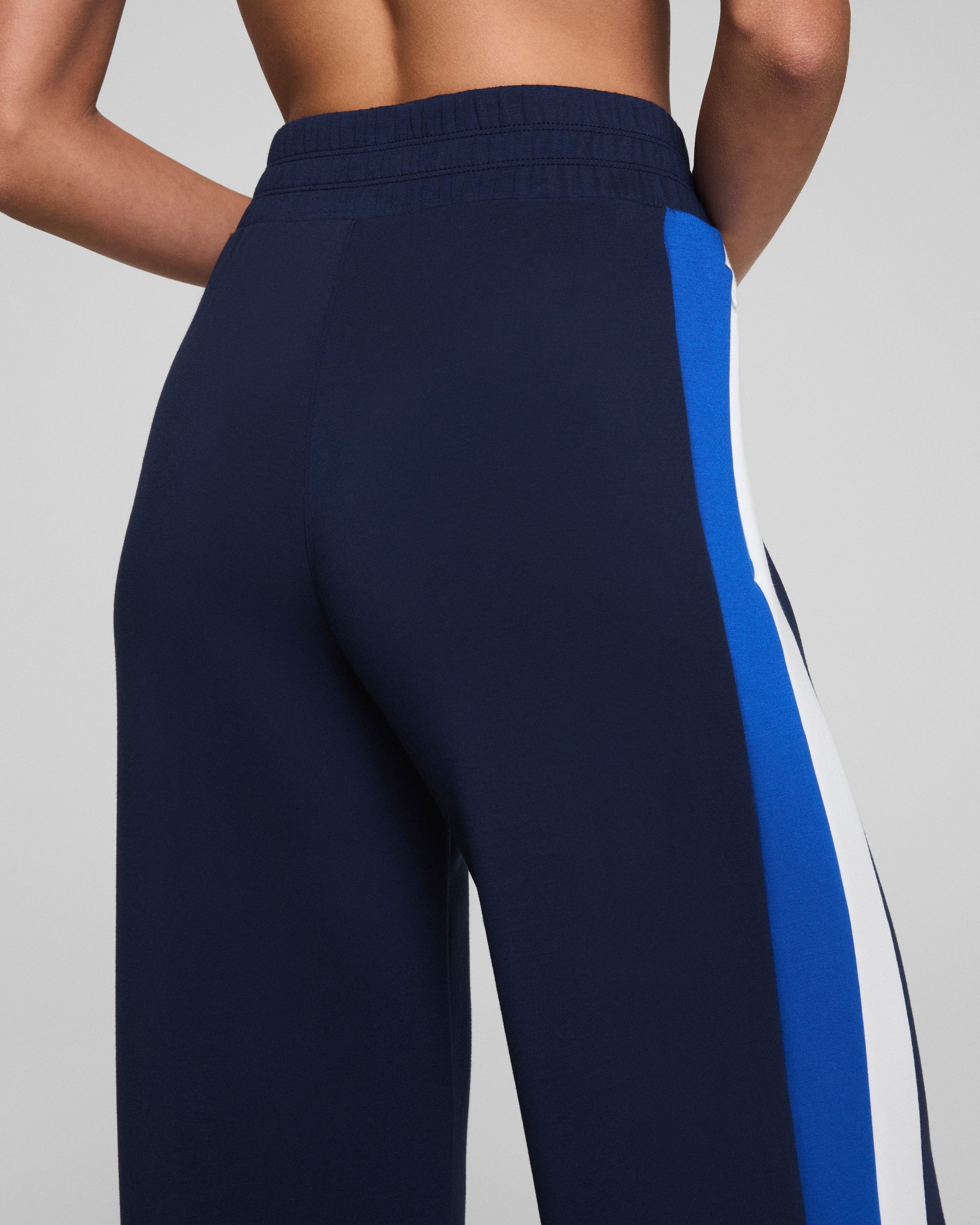 SPANX AirEssentials® Colorblock Wide Leg Track Pant | Timeless Navy/Powder/Cerulean