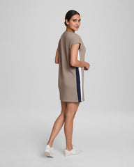 SPANX AirEssentials® Colorblock Mini T-Shirt Dress | Ashwood/Powder/Timeless Navy
