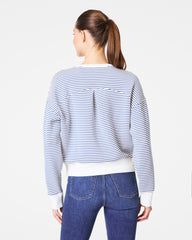 SPANX AirEssentials® Striped Crewneck | Faded Indigo Stripe