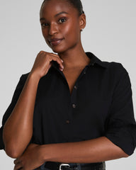 SPANX® Poplin Oversized Button-Up Shirt | Classic Black