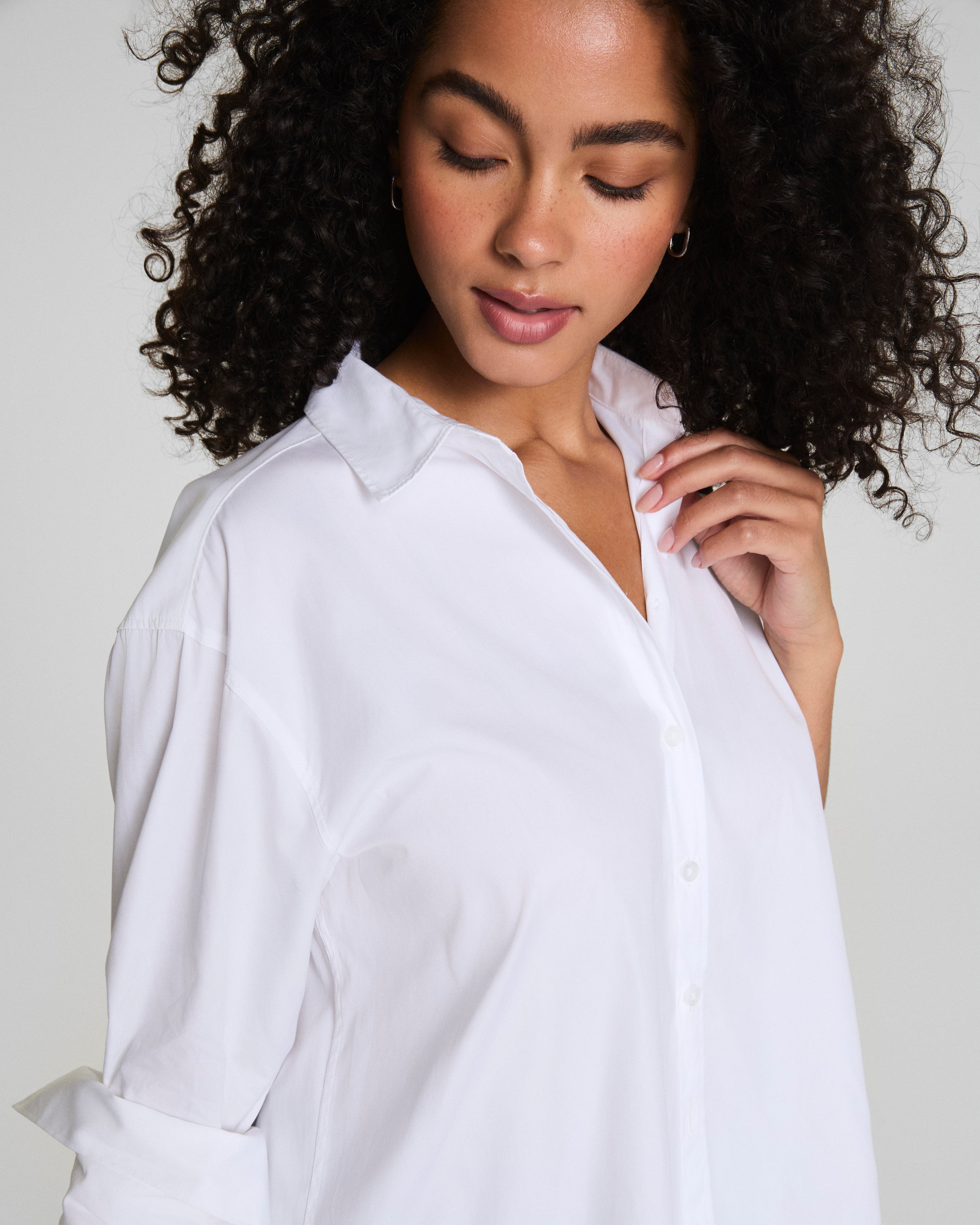 SPANX® Poplin Oversized Button-Up Shirt | Classic White