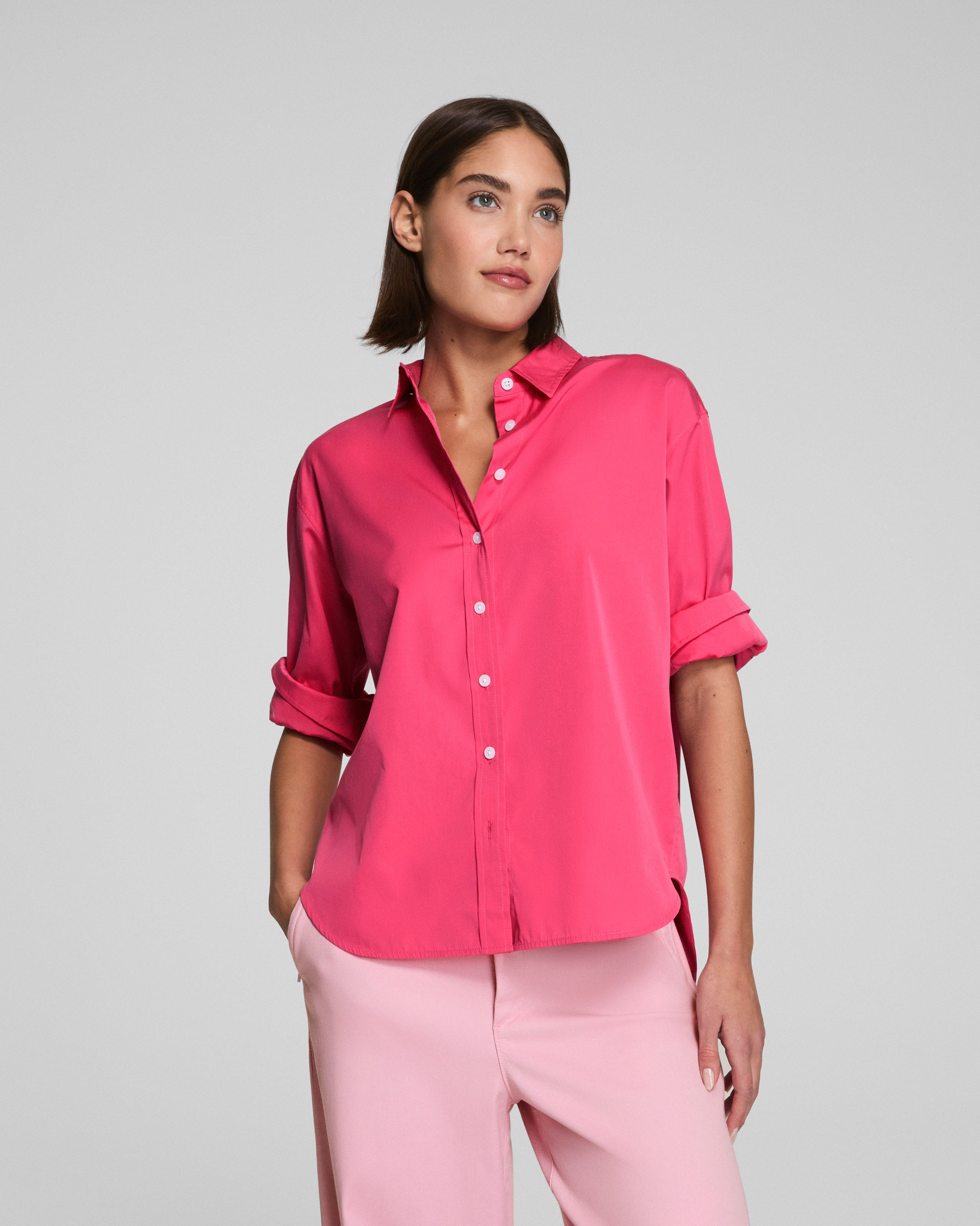 SPANX® Poplin Oversized Button-Up Shirt