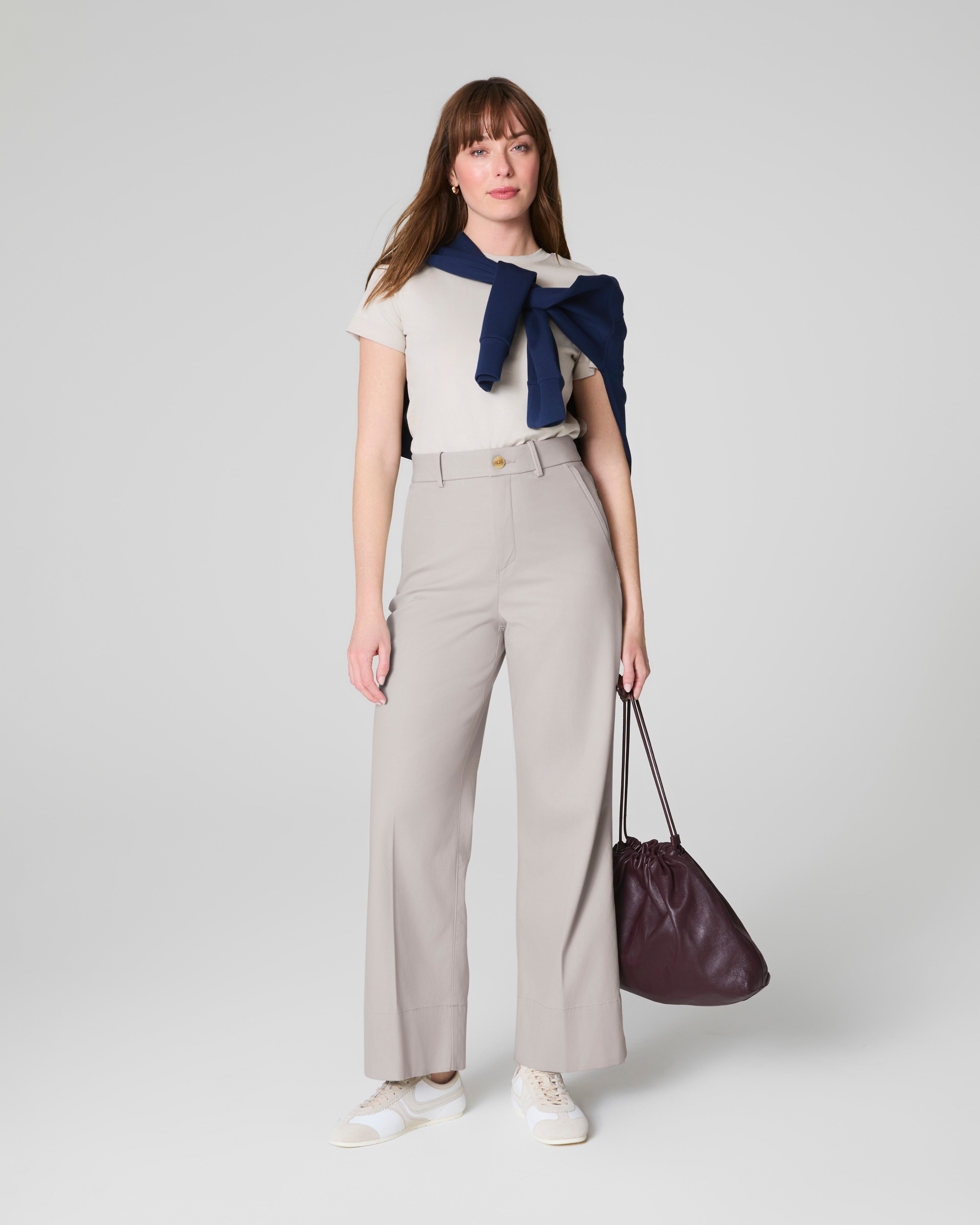 SPANXsupersmooth™ Stretch Twill Cropped Wide Leg Pant