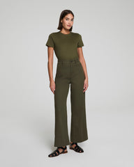 SPANXsupersmooth™ Stretch Twill Cropped Wide Leg Pant | Dark Pine