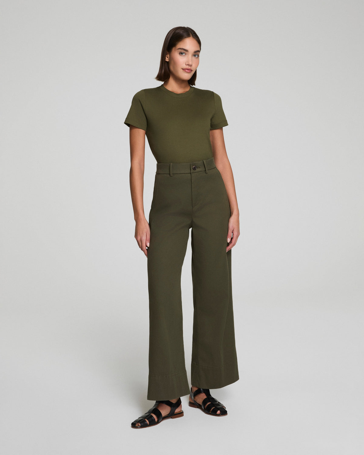 SPANXsupersmooth™ Stretch Twill Cropped Wide Leg Pant