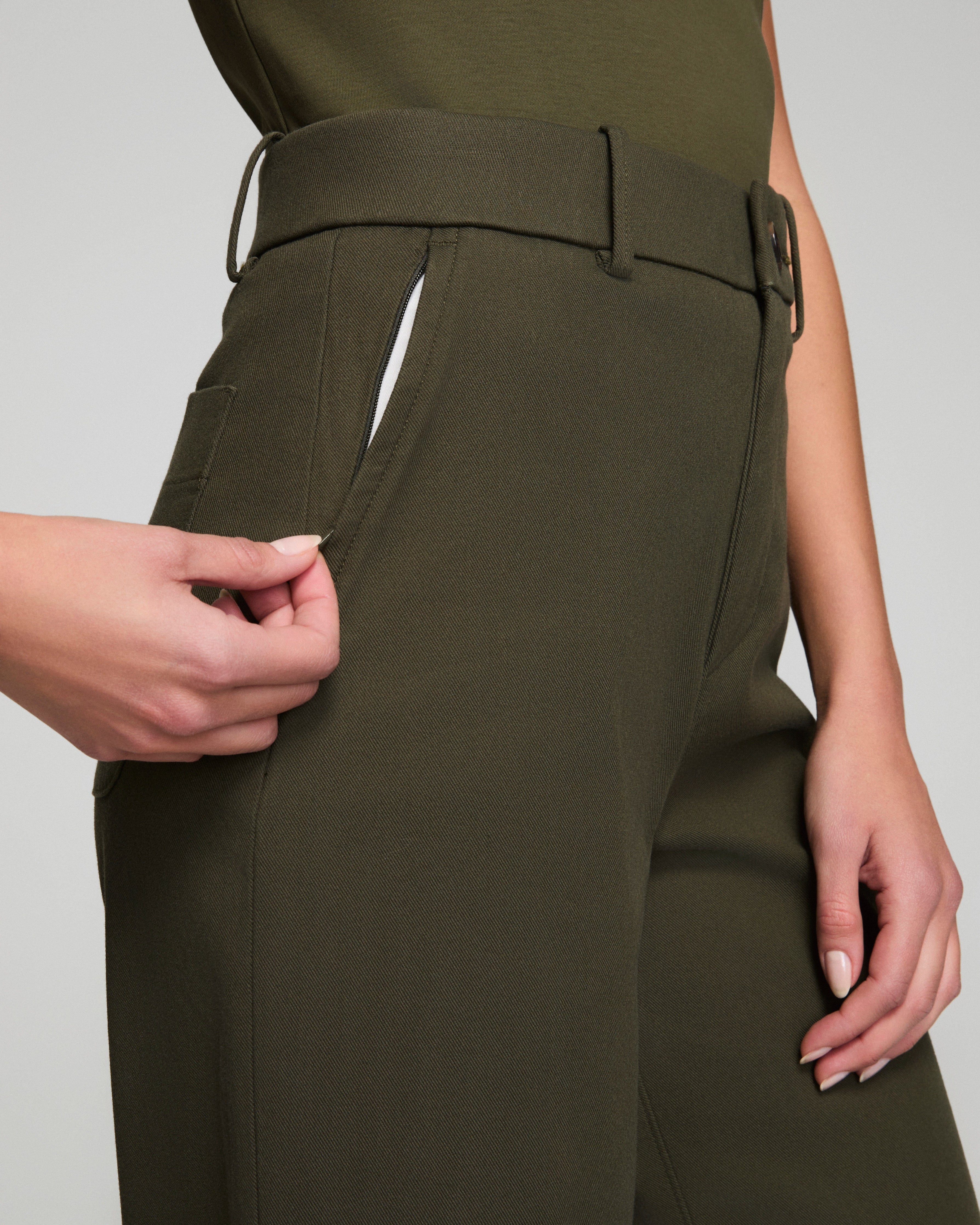 SPANXsupersmooth™ Stretch Twill Cropped Wide Leg Pant | Dark Pine